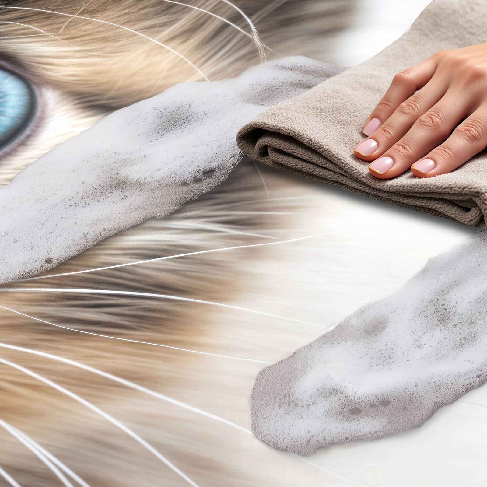 Fleckenresistenter waschbarer Küchenteppich mit Motiv Blaue Augen Kätzchen, einfach zu reinigen