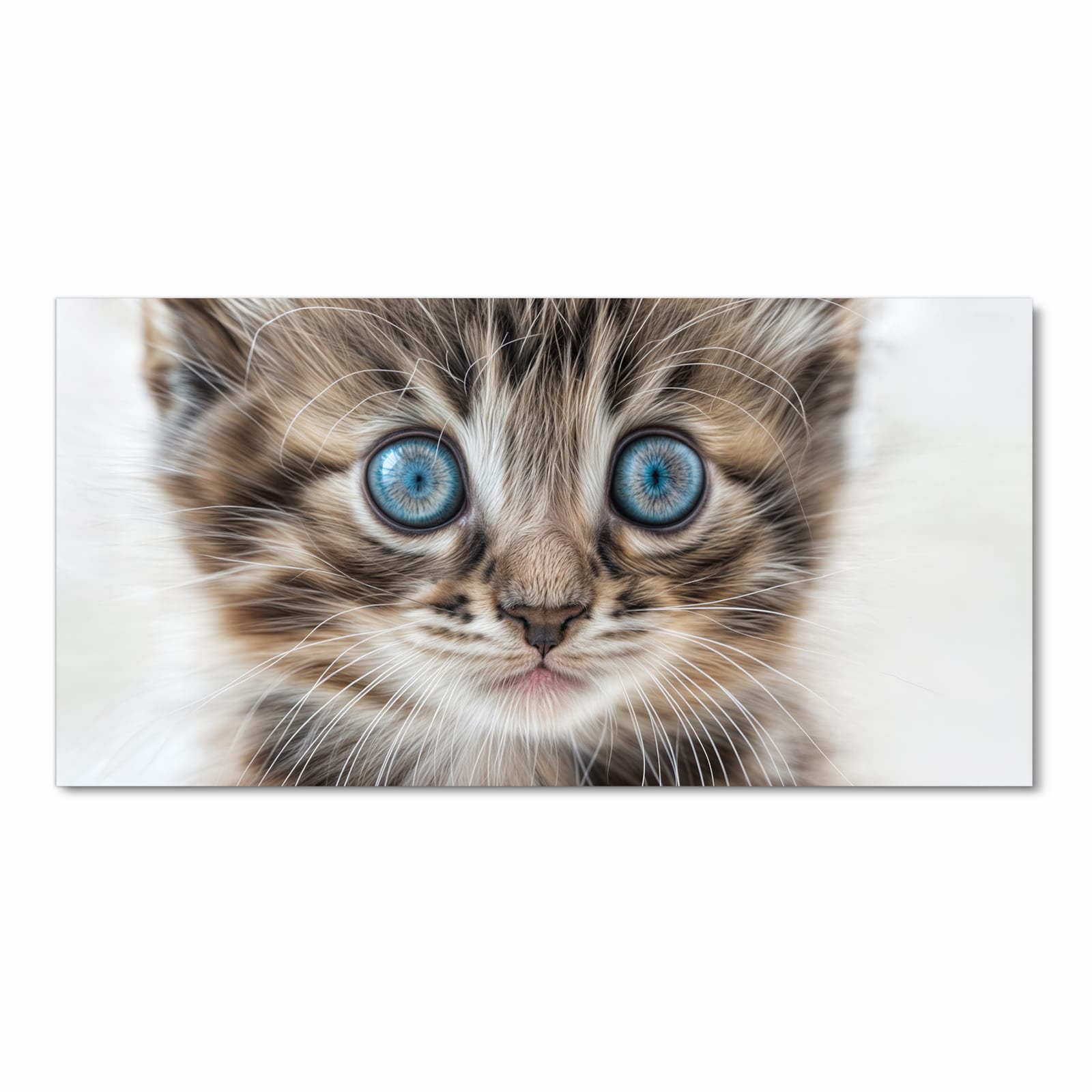 Zeitsparender Küchenteppich mit Motiv Blaue Augen Kätzchen in Frontansicht