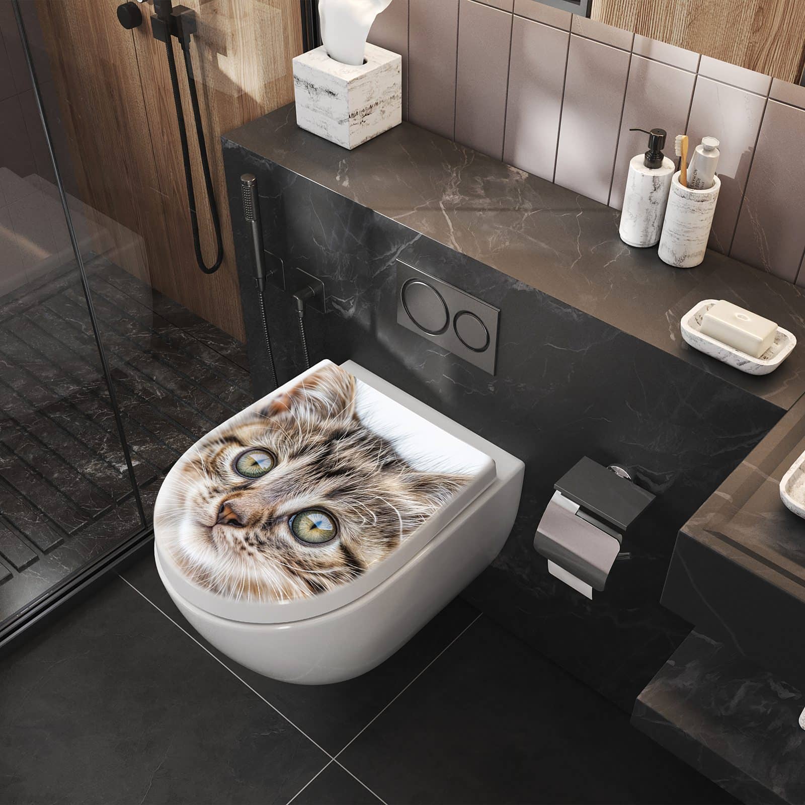 WC-Sitz mit Absenkautomatik Katzenjunges trittin