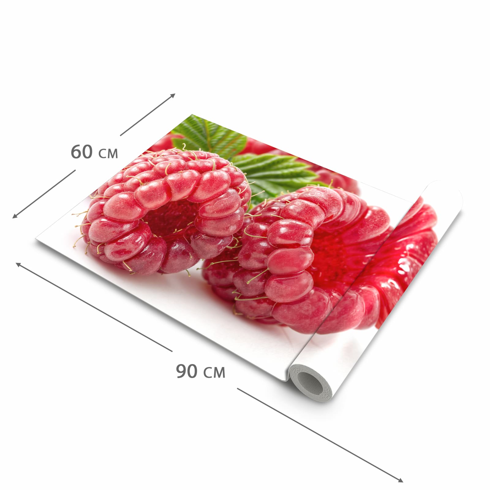 Formstabiler abwaschbarer Küchenteppich mit Motiv Himbeeren von Frische in der Grösse 60x120 cm