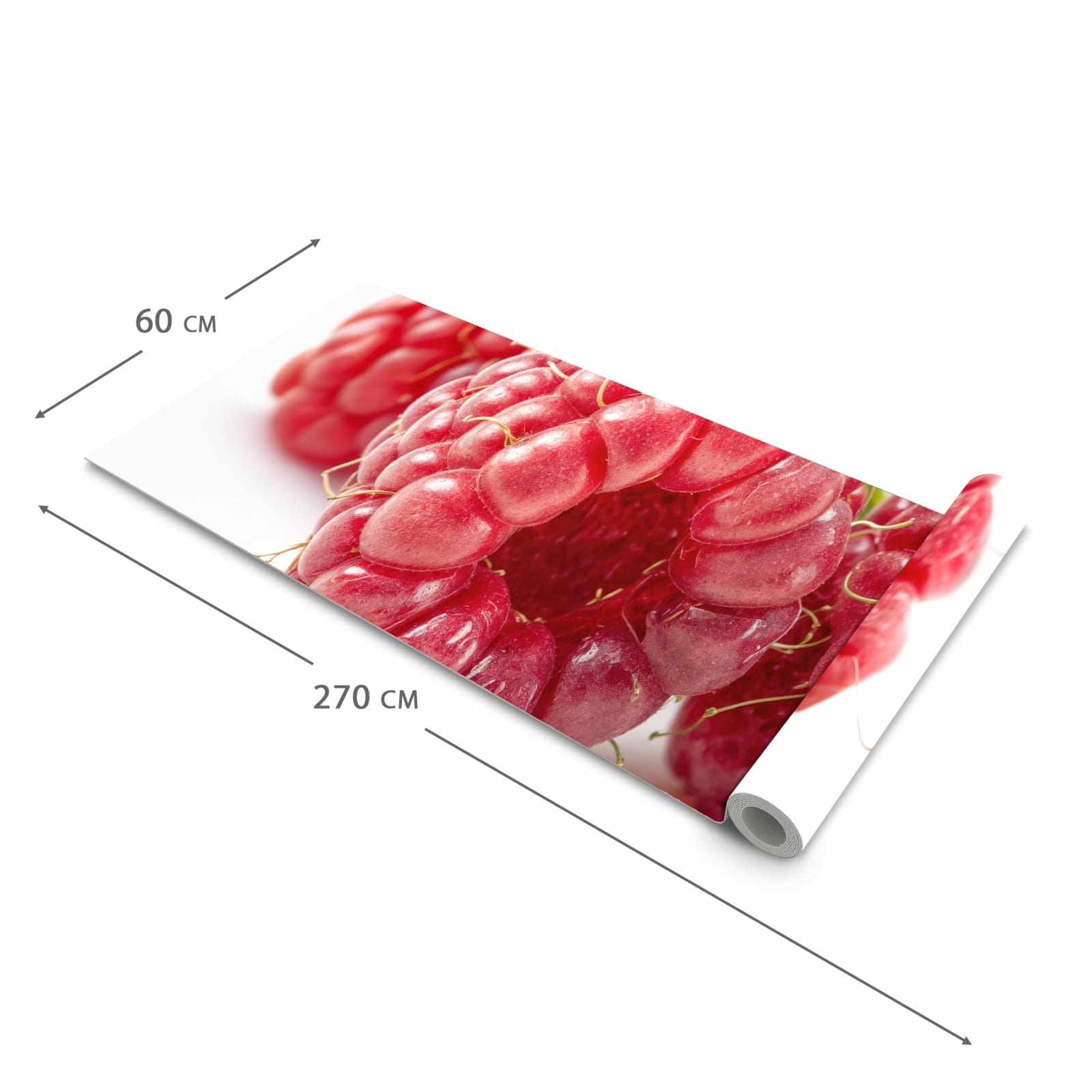 Bodenschonender moderner Küchenläufer mit Motiv Himbeeren von Frische in der Grösse 60x120 cm