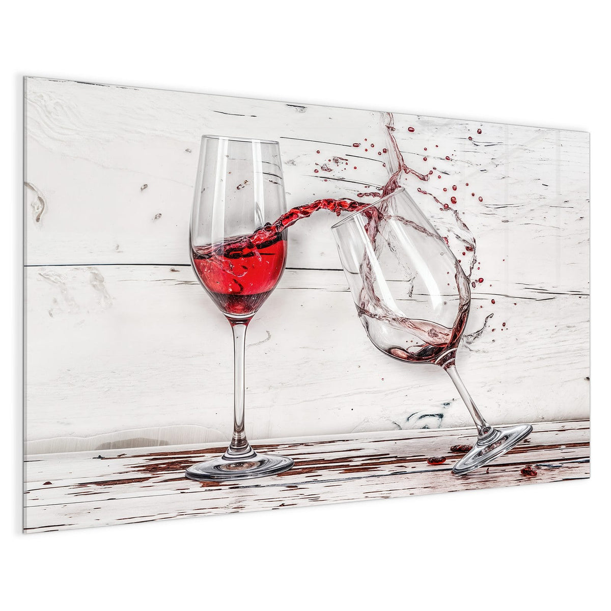 4 mm Glas statt lackiertem Blech – Magnettafel - Gekipptes Rotweinglas