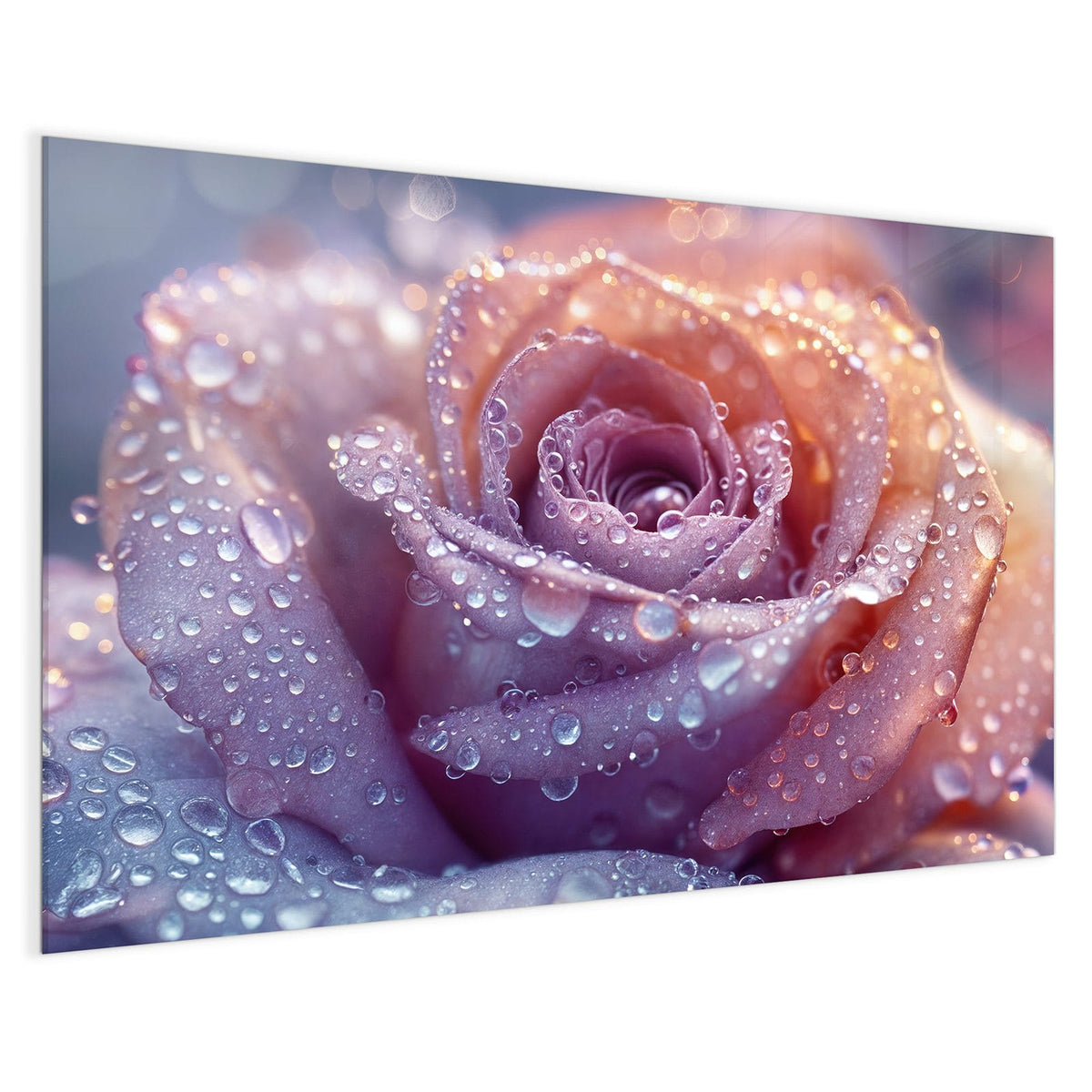 4 mm Glas statt lackiertem Blech – Magnettafel - Lila Rose im Tau