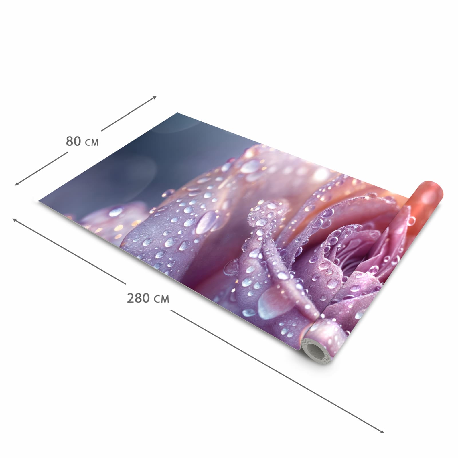 Hygienischer Bodenläufer Teppich mit Motiv Nasser Blumenglanz in der Grösse 90x240 cm