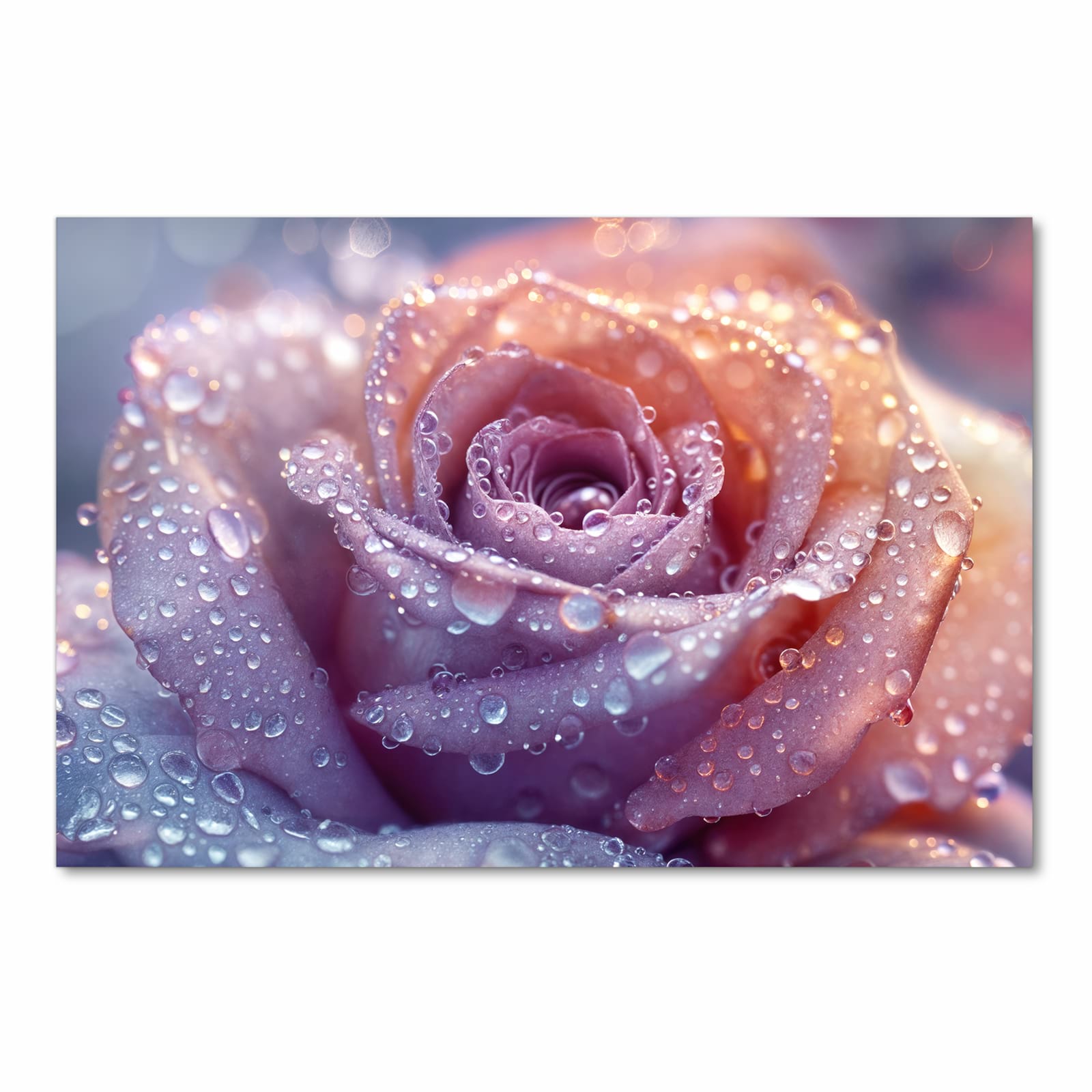 Schmutzabweisender Küchenläufer mit Motiv Nasser Blumenglanz in Frontansicht