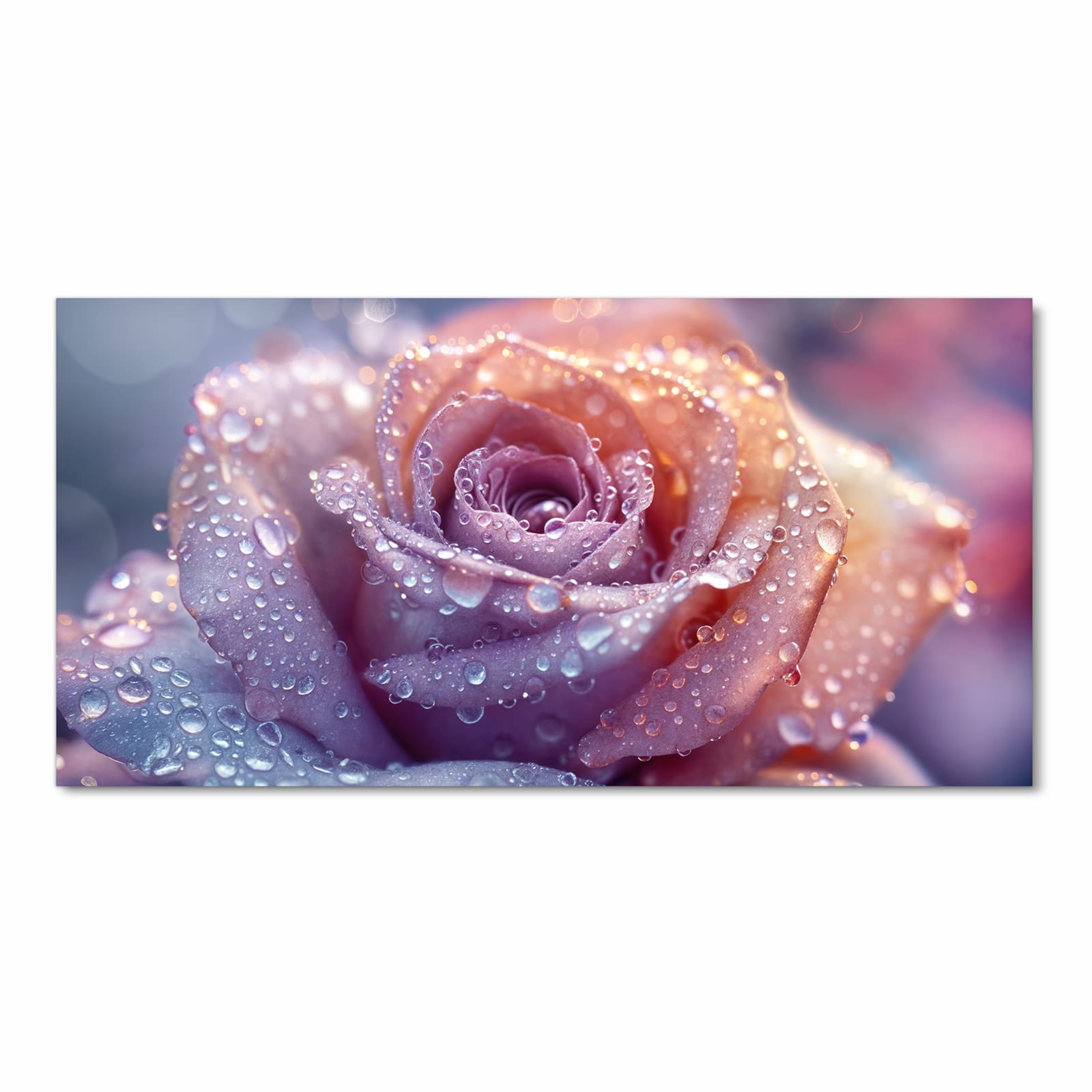 Geräuschdämpfender Küchenteppich mit Motiv Nasser Blumenglanz in Frontansicht