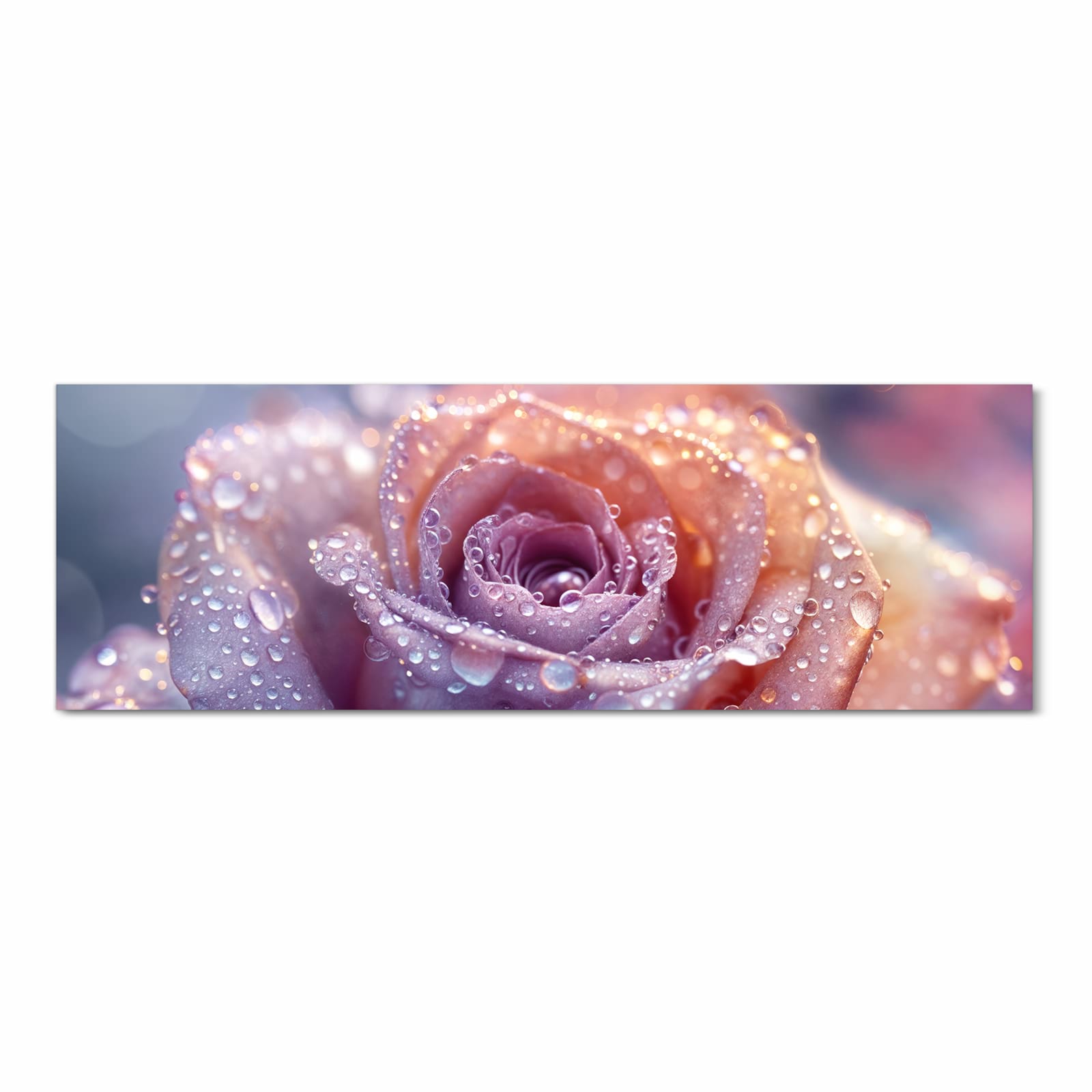 UV-beständiger Küchenteppich mit Motiv Nasser Blumenglanz in Frontansicht für die Küche