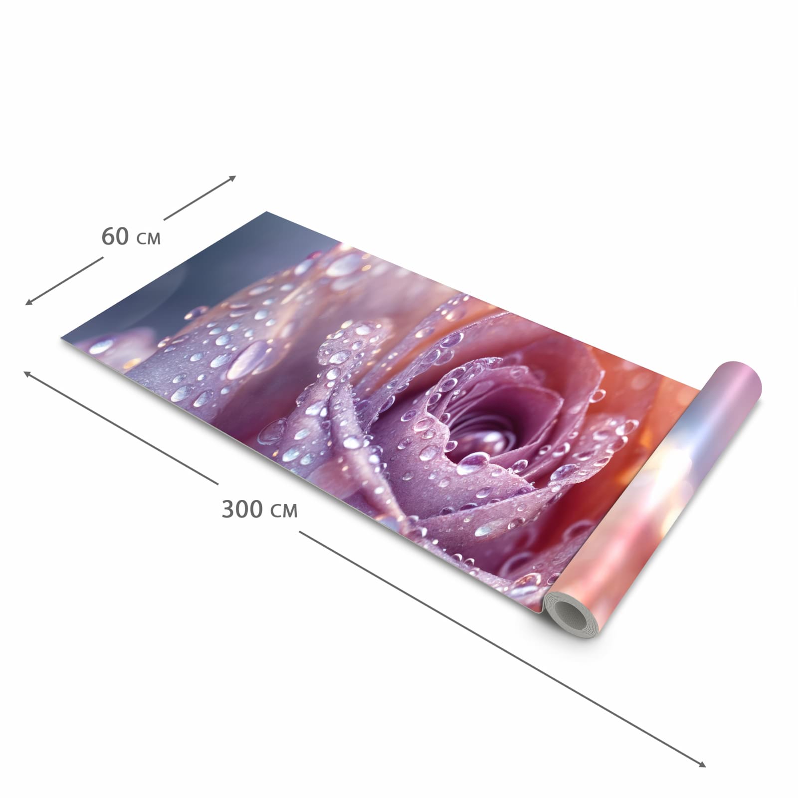 Komfortabler Teppich für Esszimmer mit Motiv Nasser Blumenglanz in der Größe 90x240 cm