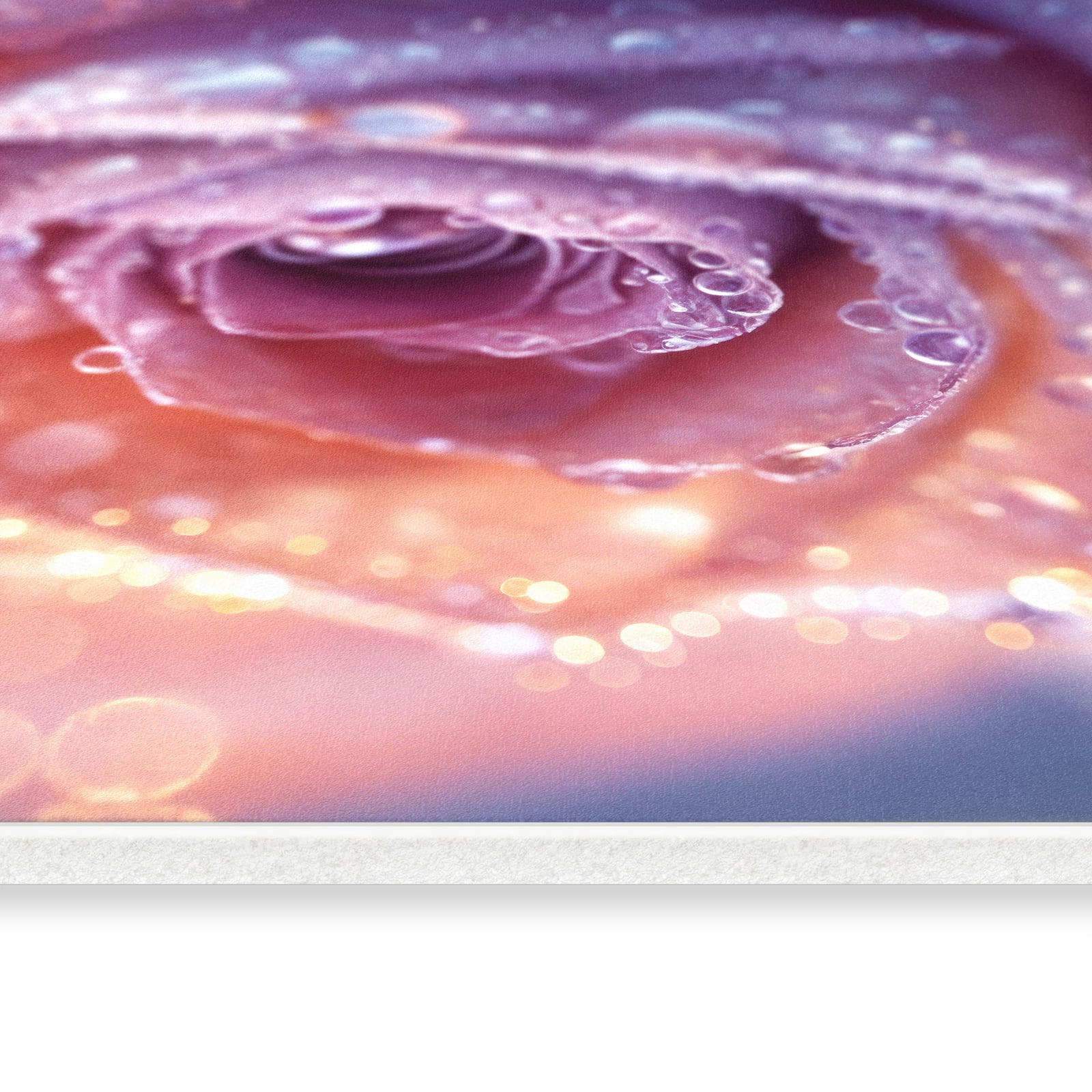 Farbbeständiger Küchenläufer mit Motiv Nasser Blumenglanz in seitlicher Ansicht