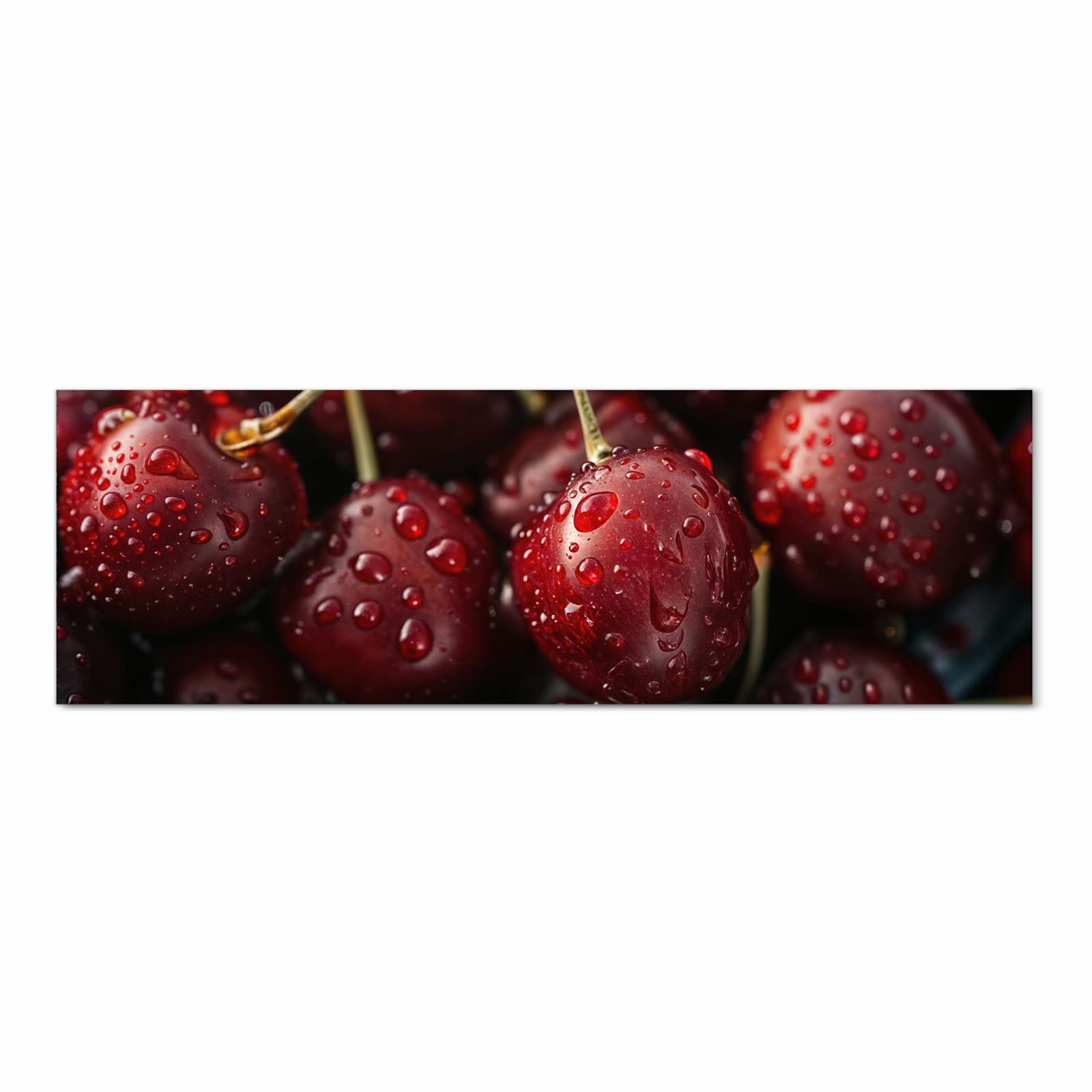 Farbbeständiger Küchenteppich mit Motiv Reife Kirschen in Frontansicht