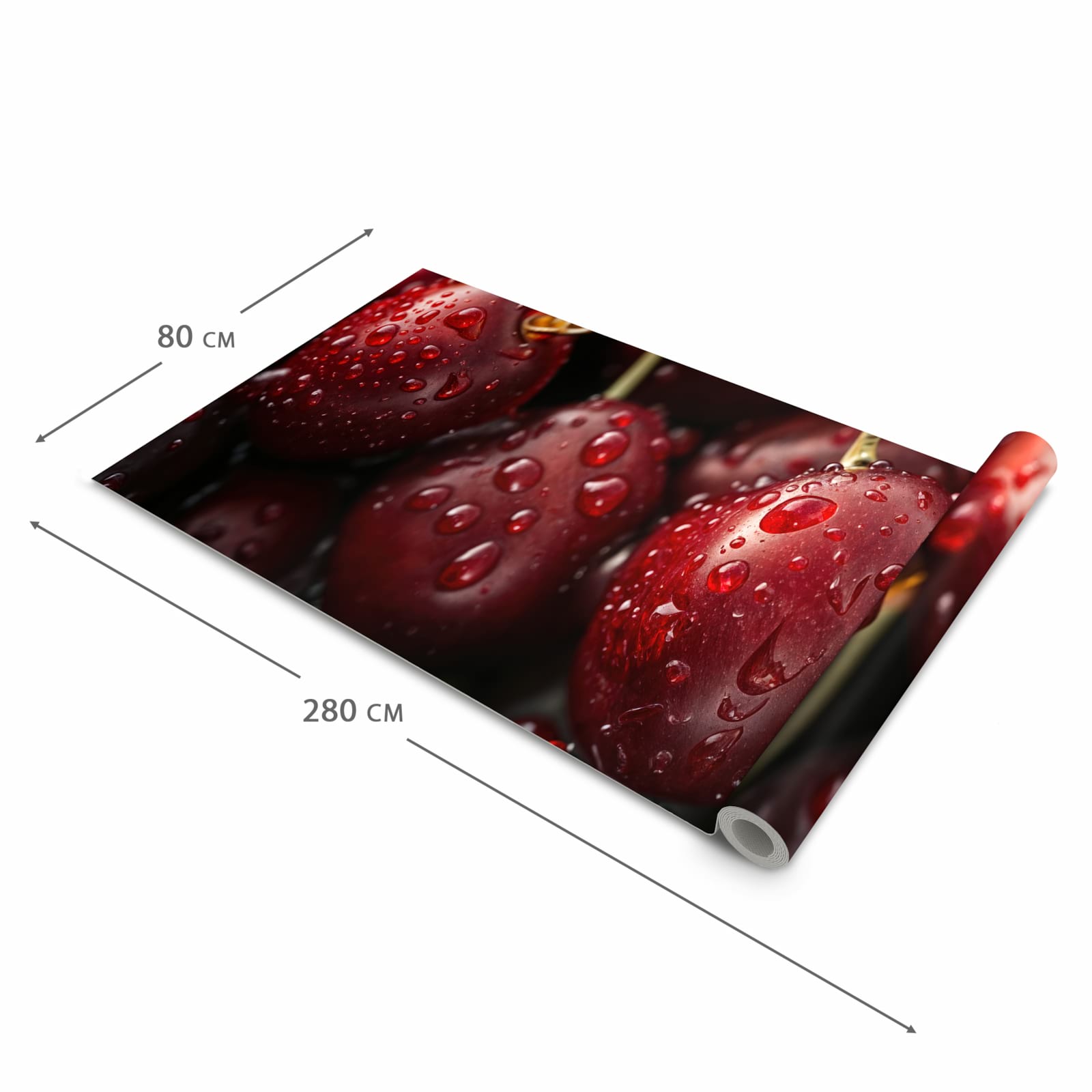 UV-beständiger Küchenläufer mit Motiv Reife Kirschen in der Grösse 90x240 cm