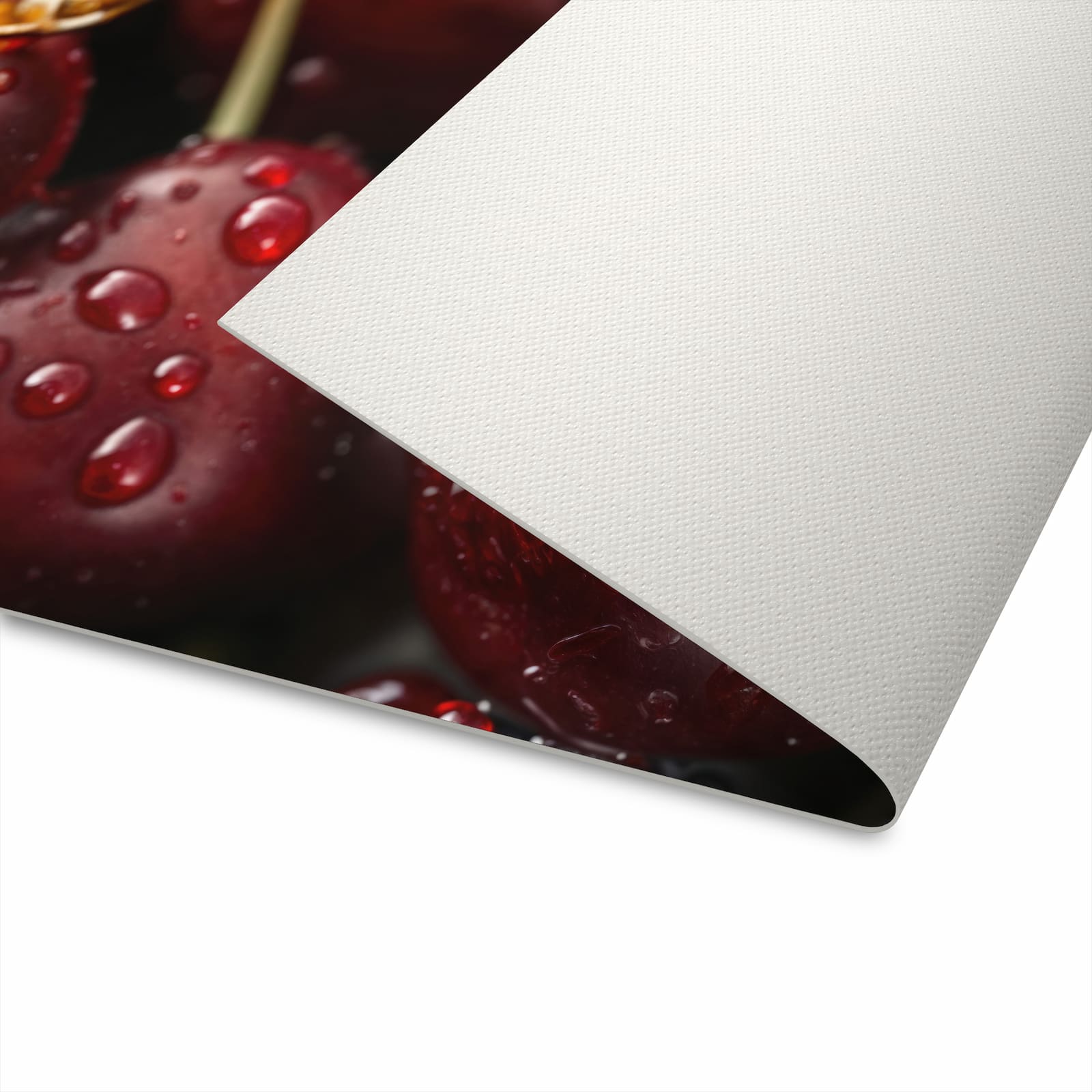 Komfortabler Küchenteppich mit Motiv Reife Kirschen rutschfest in der Unterseite