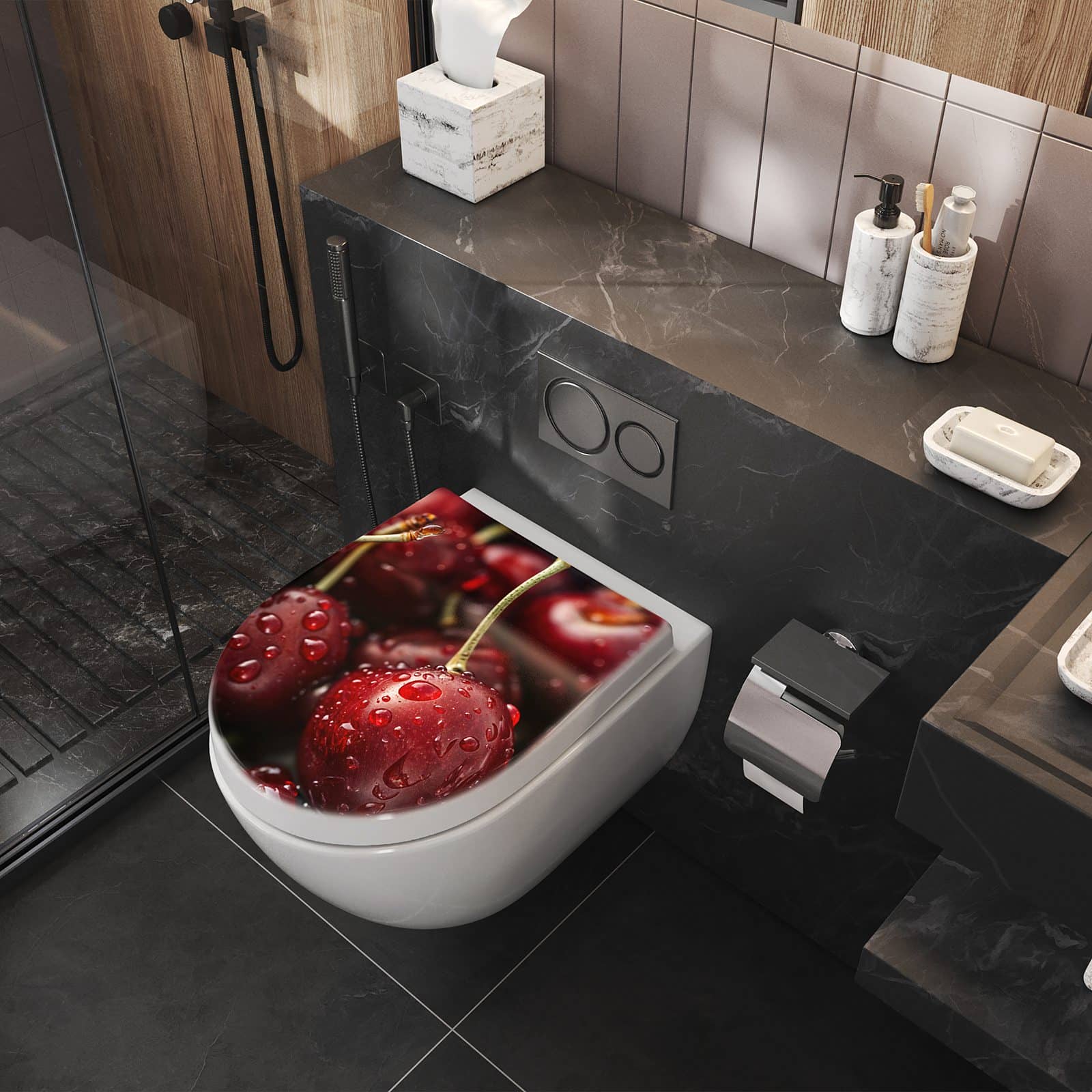 WC-Sitz mit Absenkautomatik Reife Kirschen