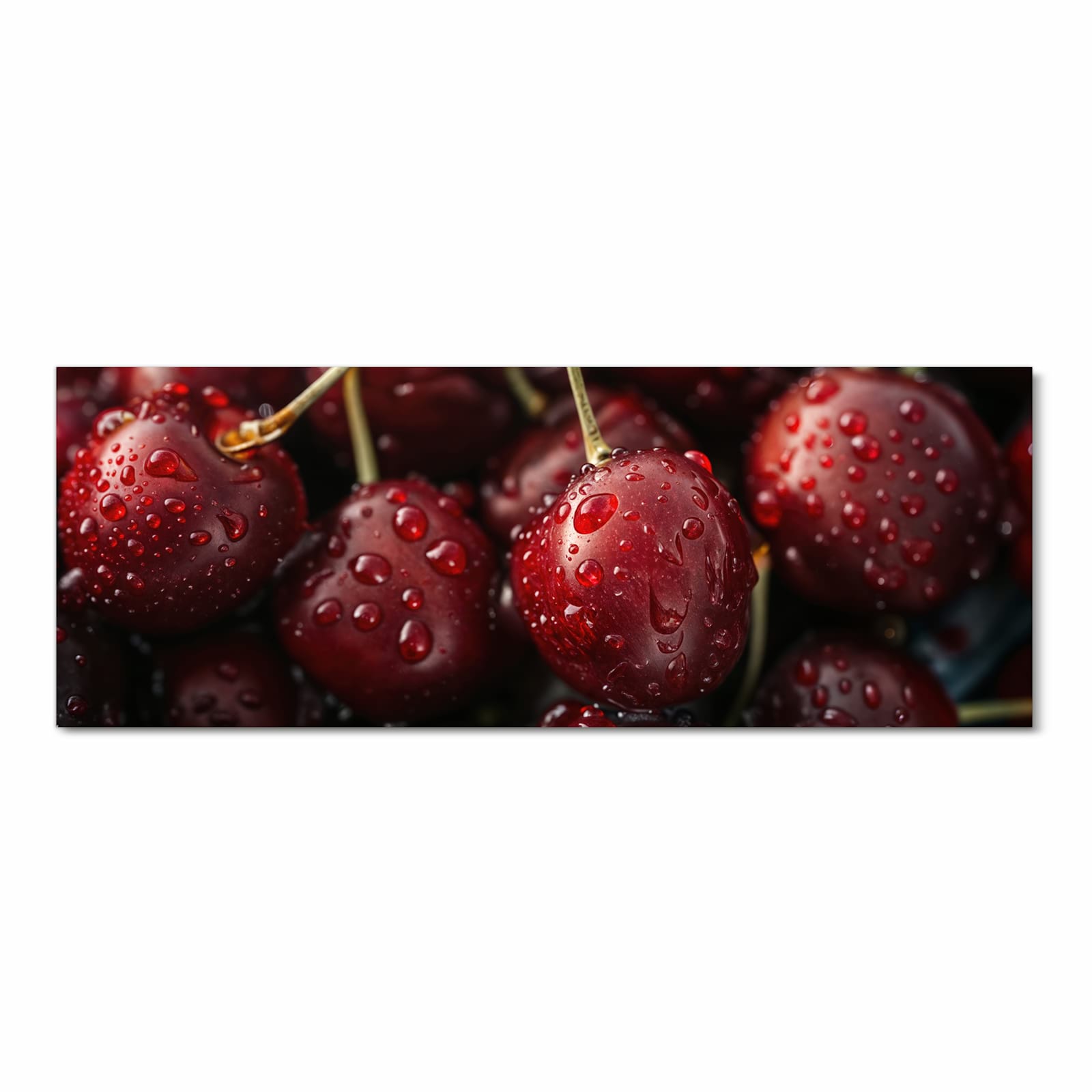 Zeitsparender Küchenteppich mit Motiv Reife Kirschen in Frontansicht