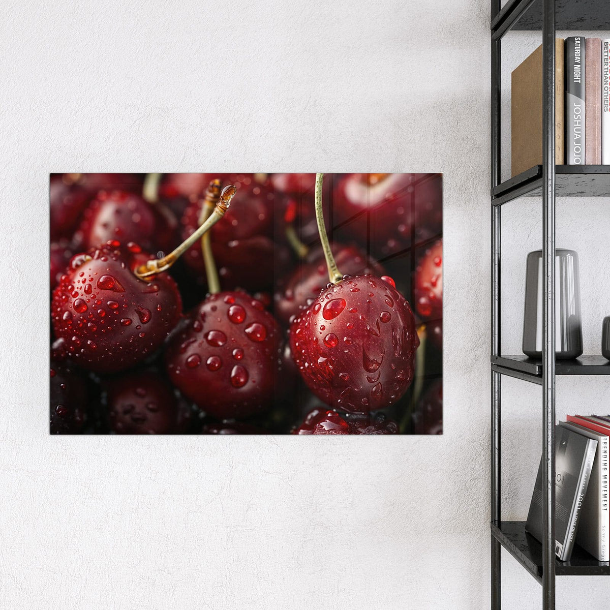 9 Größen – von 30 × 30 bis 120 × 90 cm – Magnettafel - Rubinrote Kirschen
