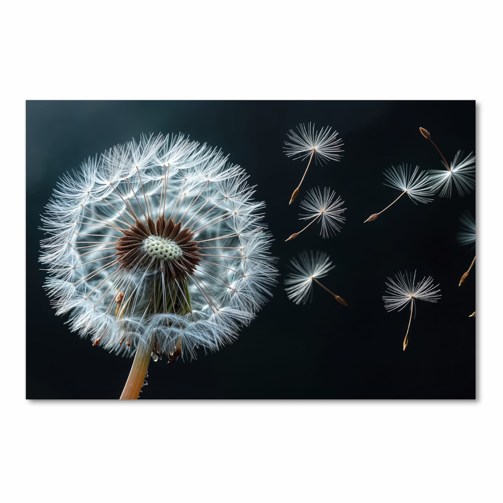 Rutschfester Küchenläufer mit Motiv Pusteblume bei Wind in Frontansicht