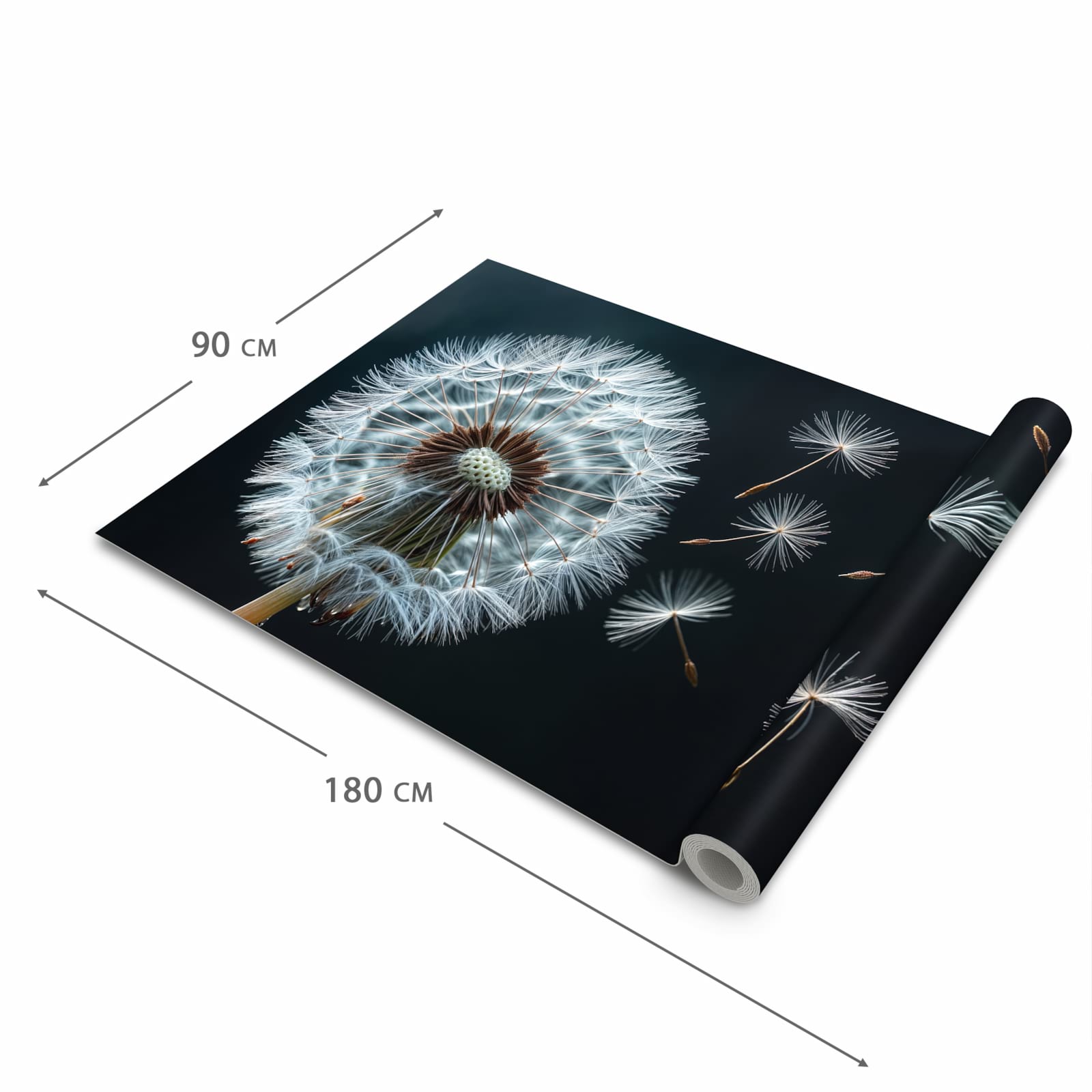 Rutschfester Küchenteppich mit Motiv Pusteblume bei Wind in der Grösse 90x180 cm