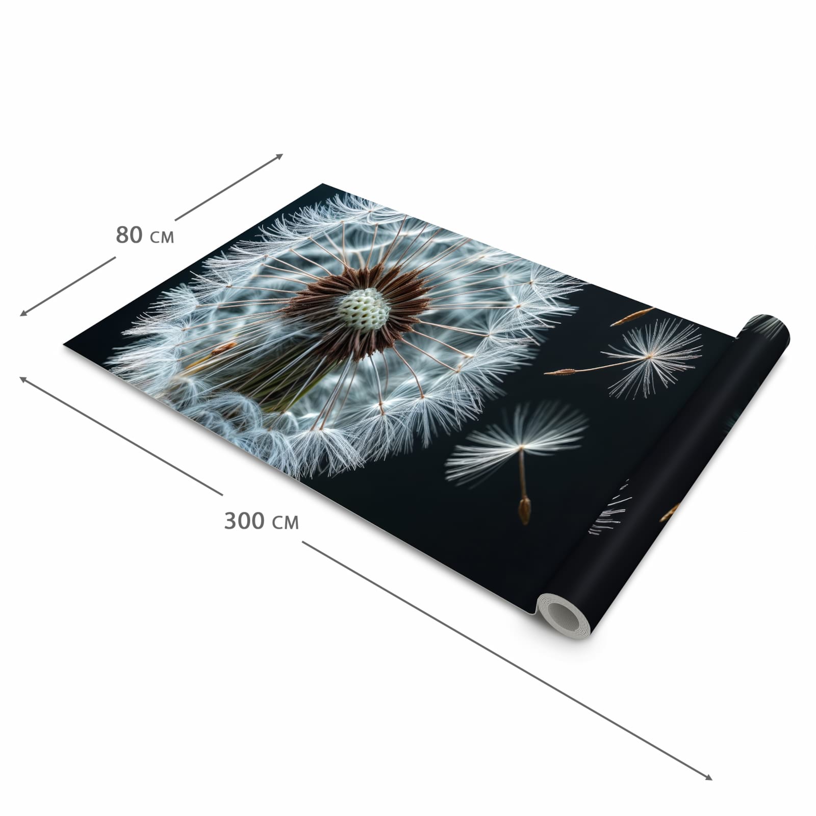 Langlebiger Teppich für die Küche mit Motiv Pusteblume bei Wind in der Grösse 90x180 cm