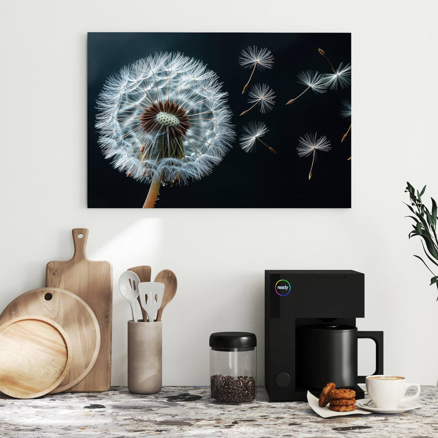 Maße Metall Magnettafel - Fliegende Pusteblume