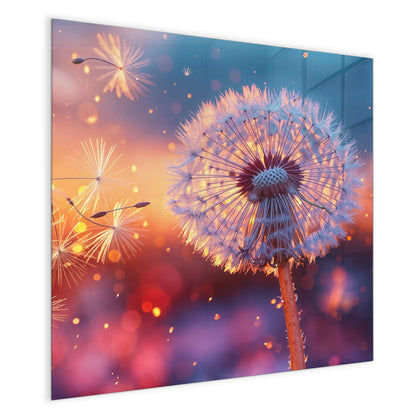 Magnettafel mit dem Motiv Pusteblume im Abendlicht