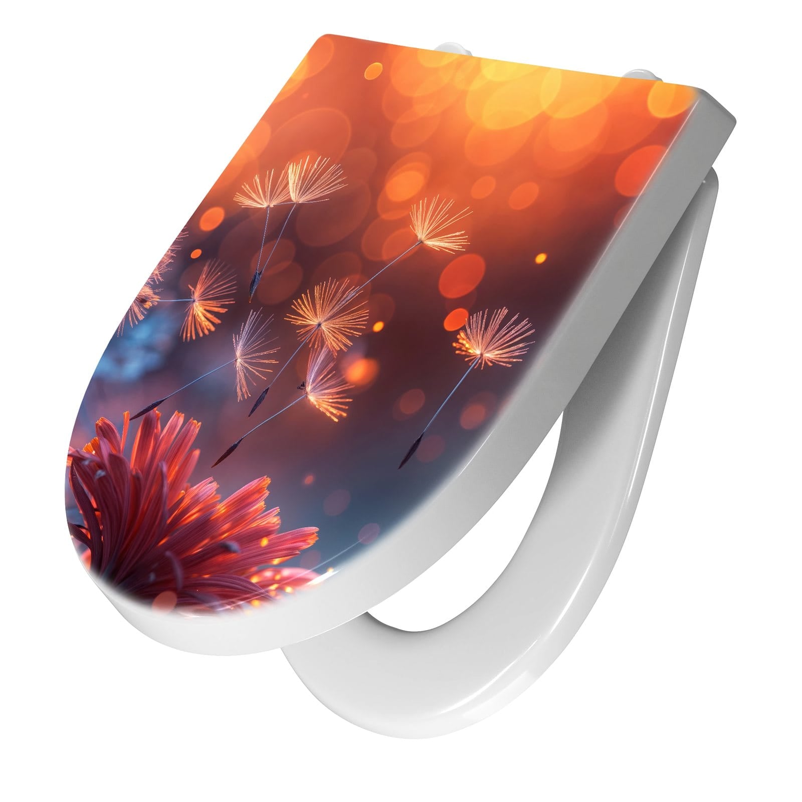 WC-Sitz mit Absenkautomatik Pusteblumenglühen