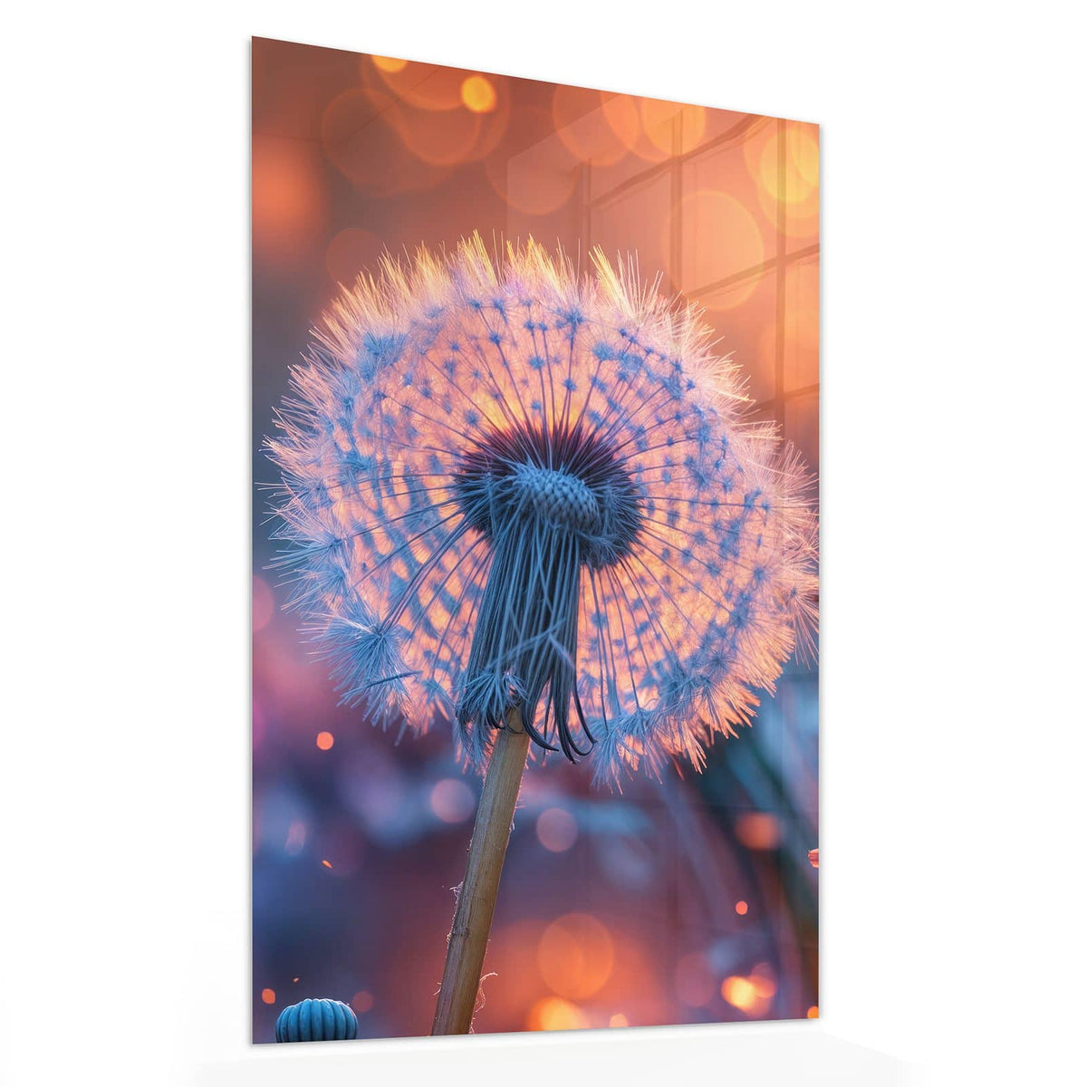 11 Größen – von 30 × 60 bis 60 × 150 cm – Wandbild - Glühende Pusteblume - Hochformat