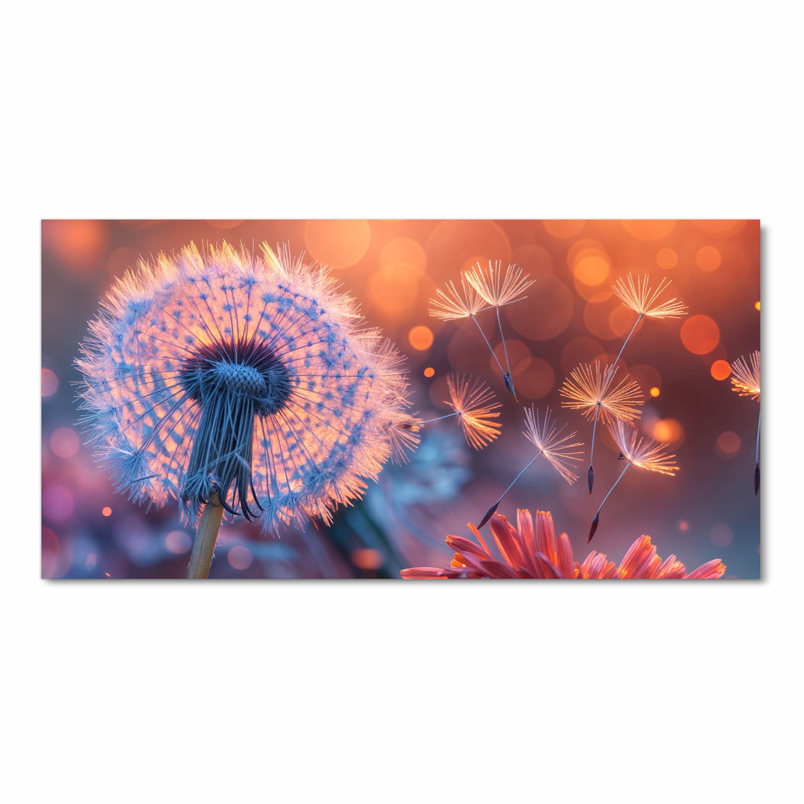 Rutschfester Küchenläufer mit Motiv Pusteblumenglühen in Frontansicht