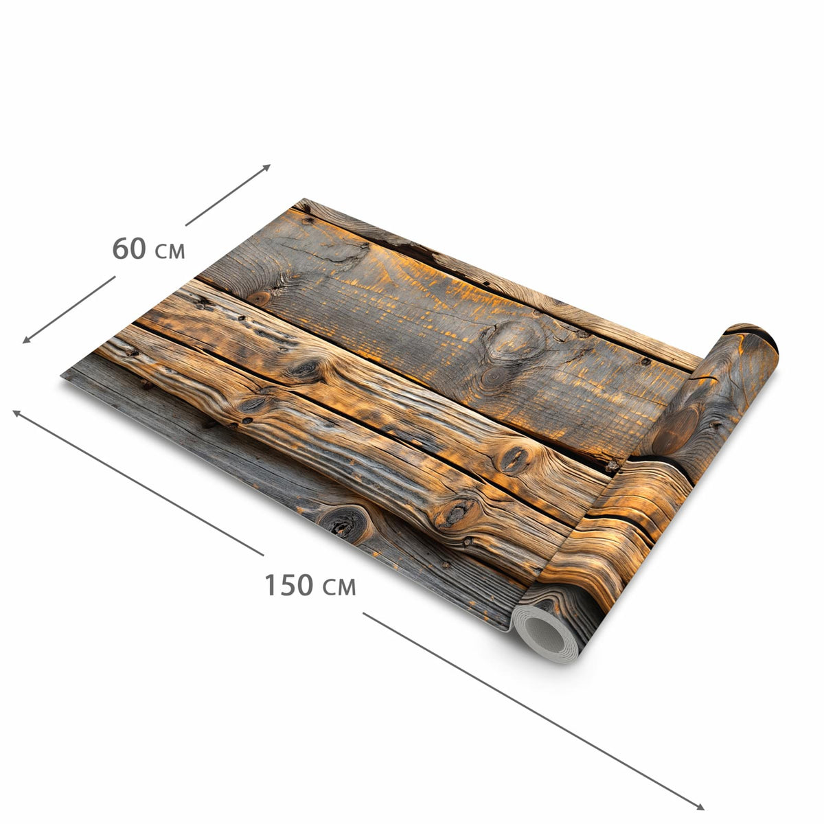 Küchenteppich mit Motiv Holzmuster Planken in der Grösse 80x300 cm für sichere Aufbewahrung