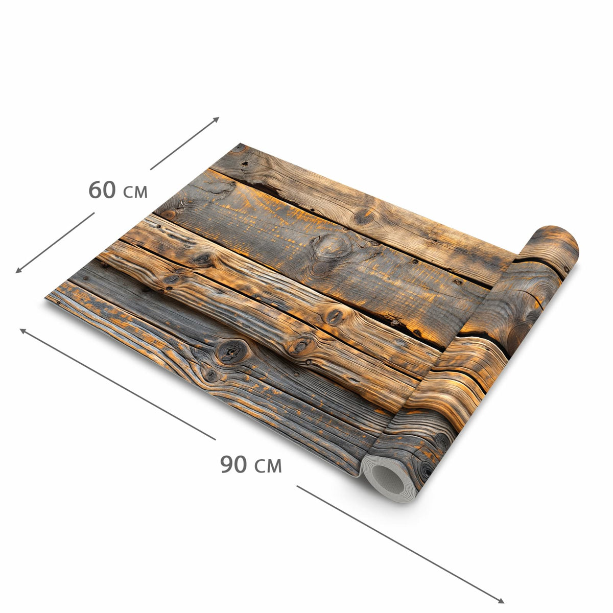 Komfortabler Küchenteppich mit Motiv Holzmuster Planken in der Grösse 80x300 cm
