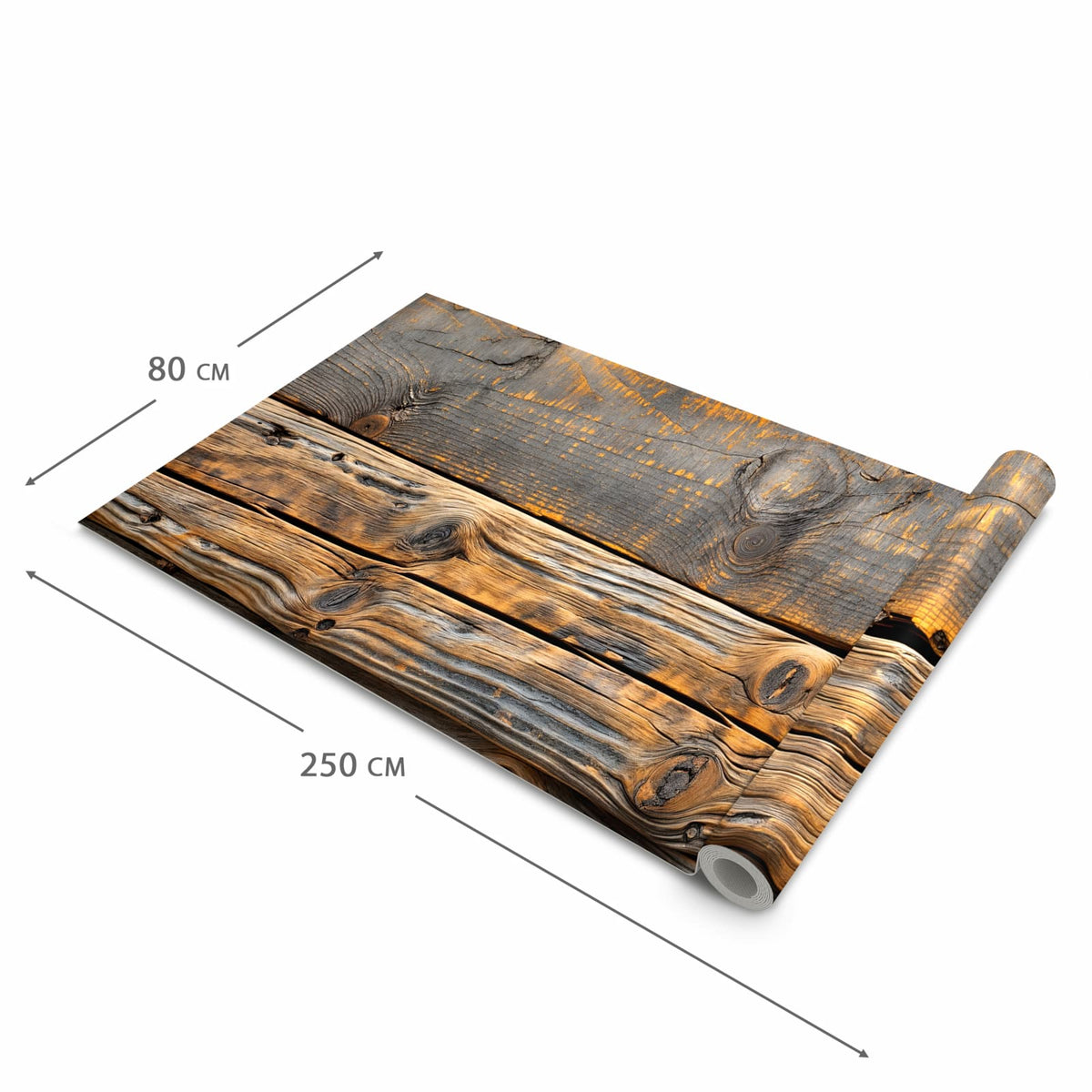 Fleckenresistenter waschbarer Läufer Küche mit Motiv Holzmuster Planken in der Grösse 80x300 cm
