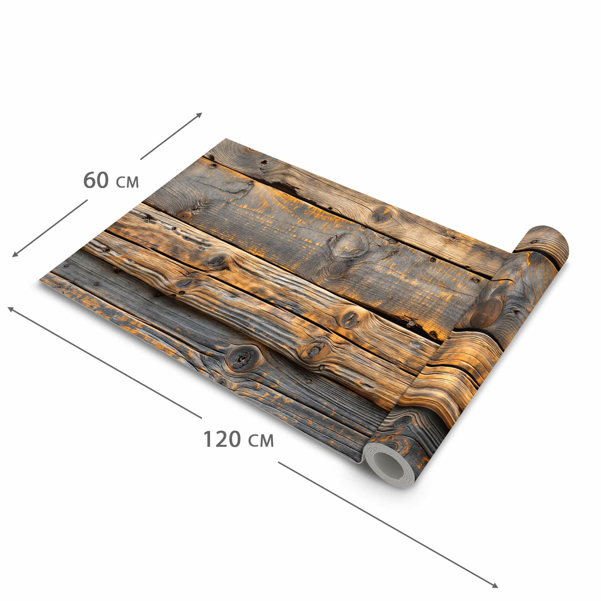 Formstabiler Küchenläufer mit Motiv Holzmuster Planken in der Grösse 80x280 cm