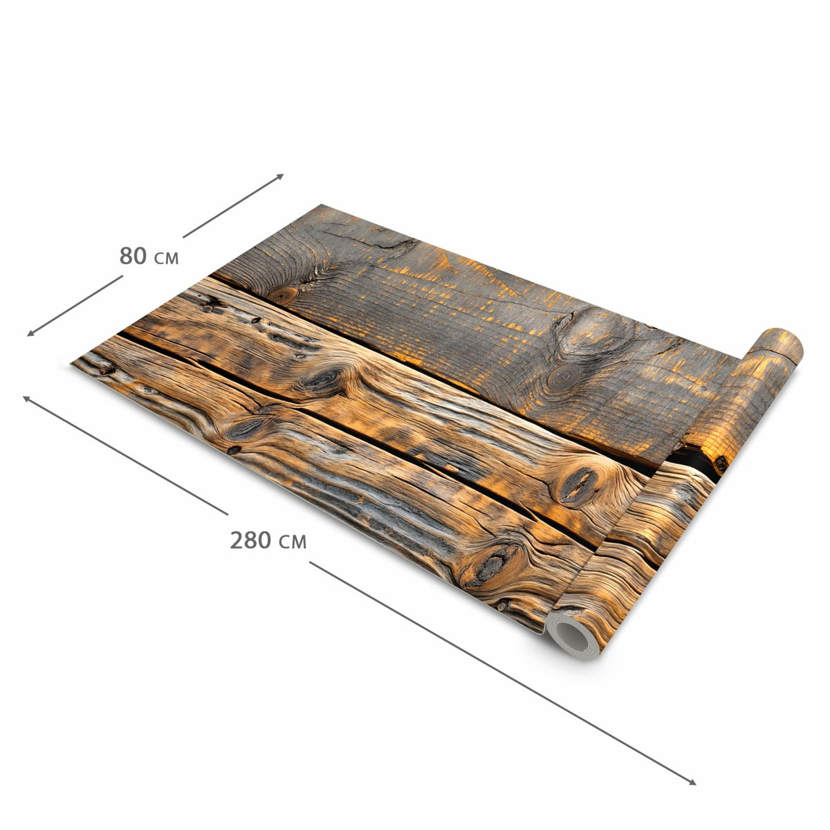 Schmutzabweisender waschbarer Küchenläufer mit Motiv Holzmuster Planken in der Größe 80x300 cm