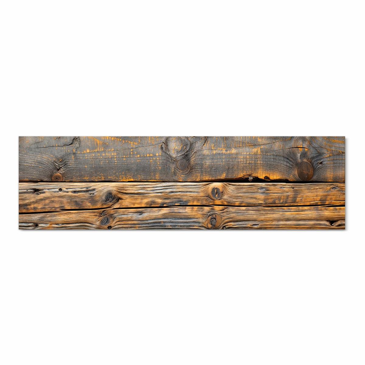 Flacher Küchenteppich mit Motiv Holzmuster Planken in Frontansicht