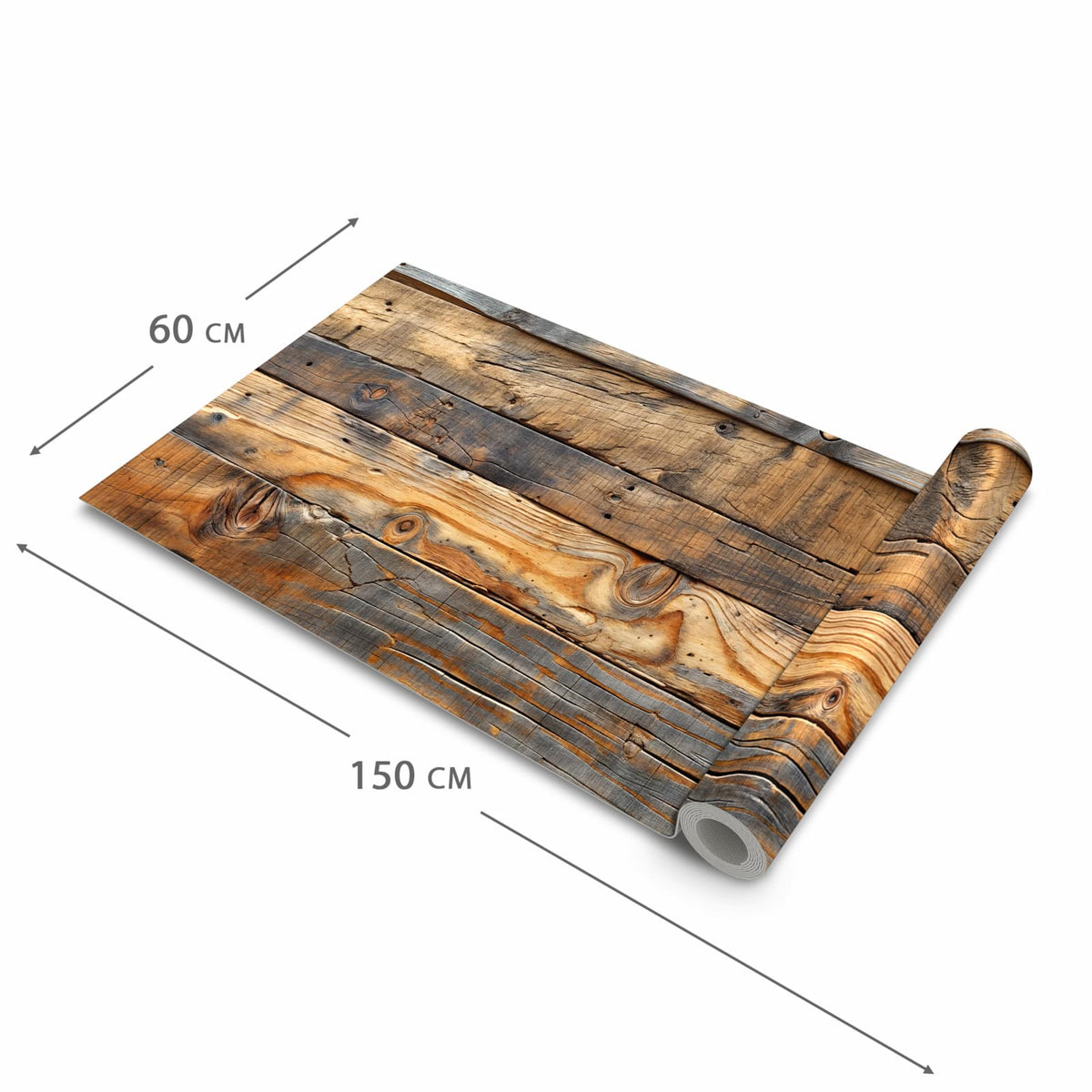 Pflegeleichter moderner Küchenläufer mit Motiv Holzwandoptik in der Grösse 80x280 cm