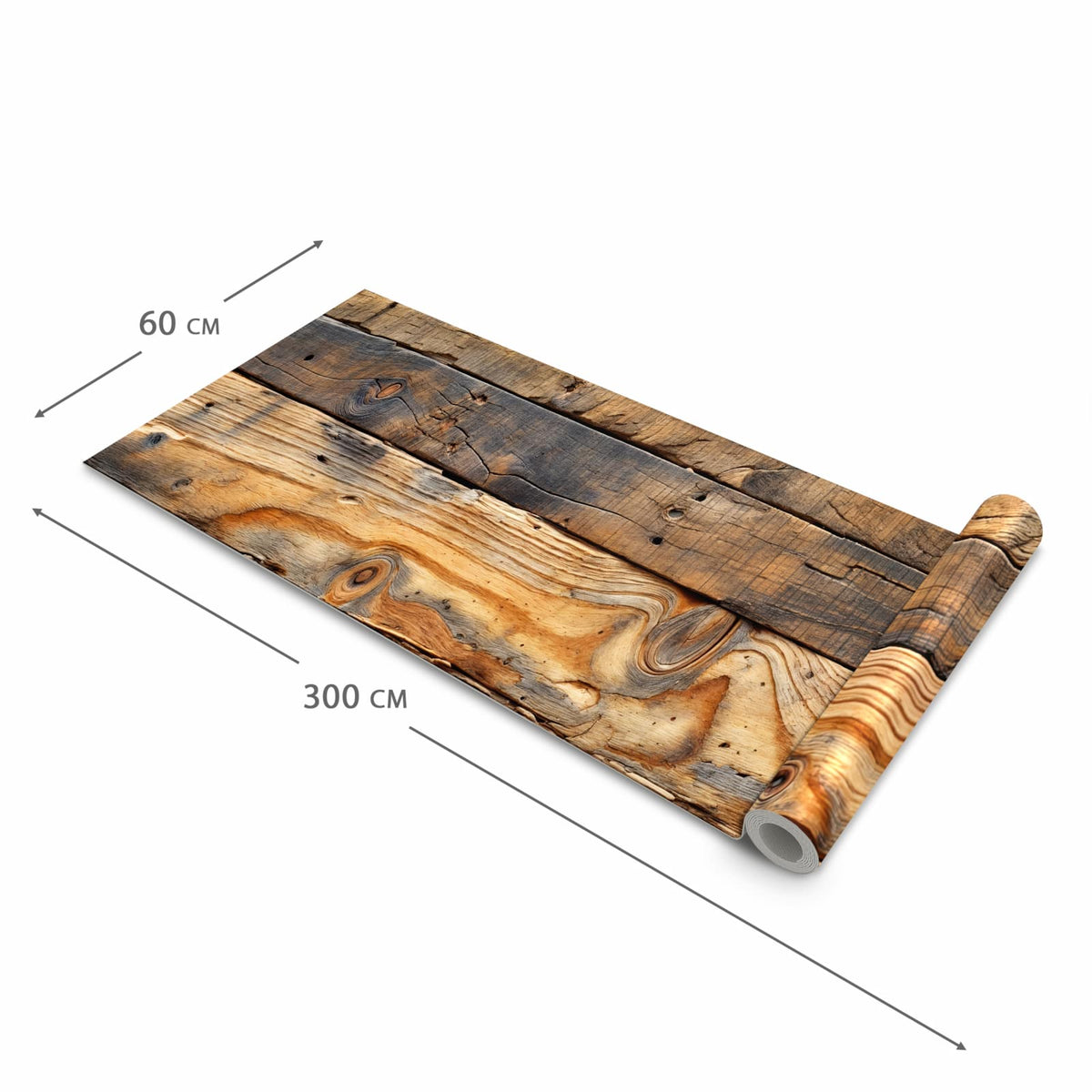 Waschbarer Küchenteppich mit Motiv Holzwandoptik in der Größe 80x280 cm