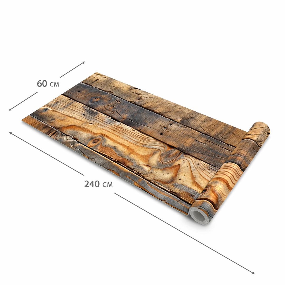 Hygienischer abwaschbarer Küchenteppich mit Motiv Holzwandoptik in der Grösse 80x280 cm