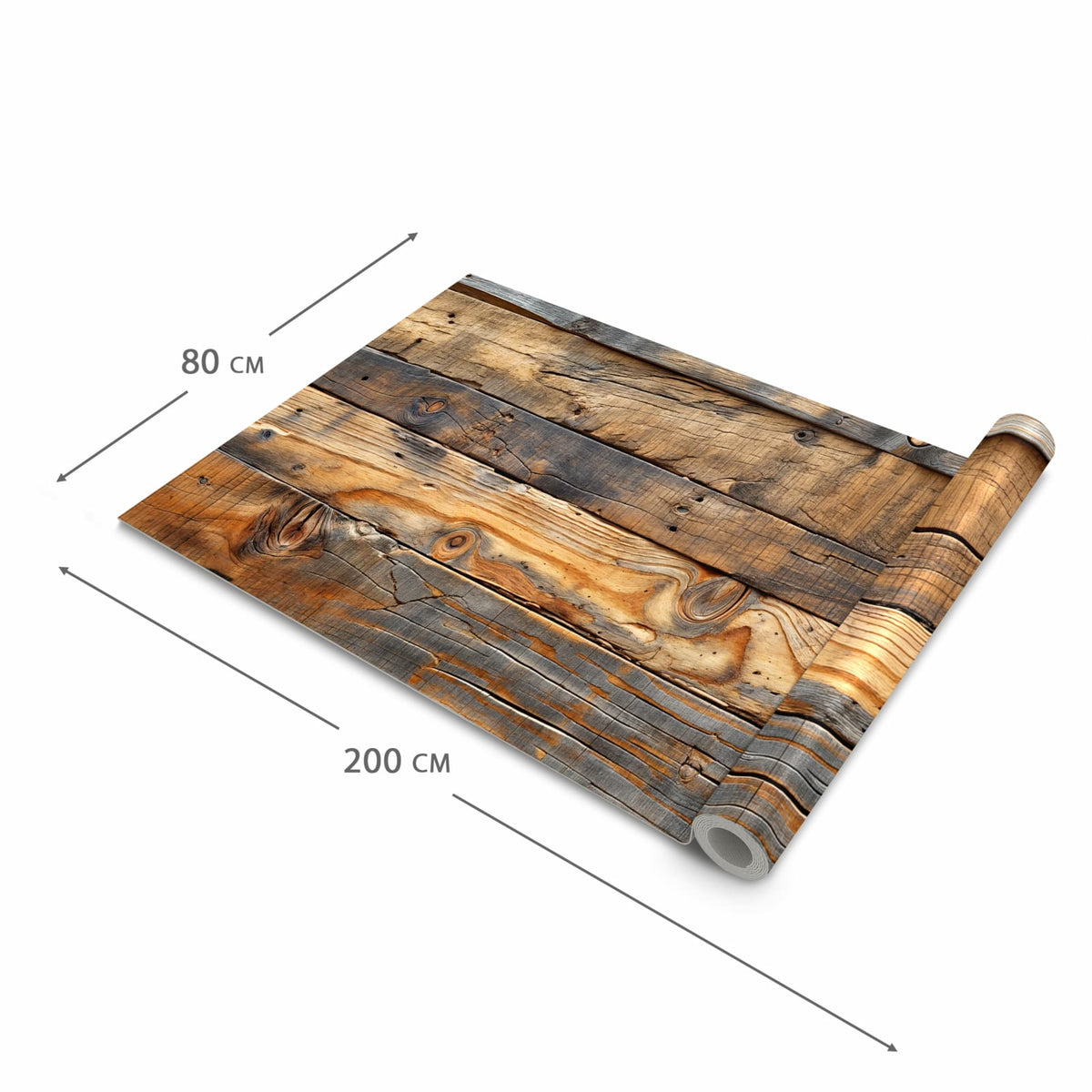 Rutschfester Küchenteppich mit Motiv Holzwandoptik in der Grösse 80x280 cm