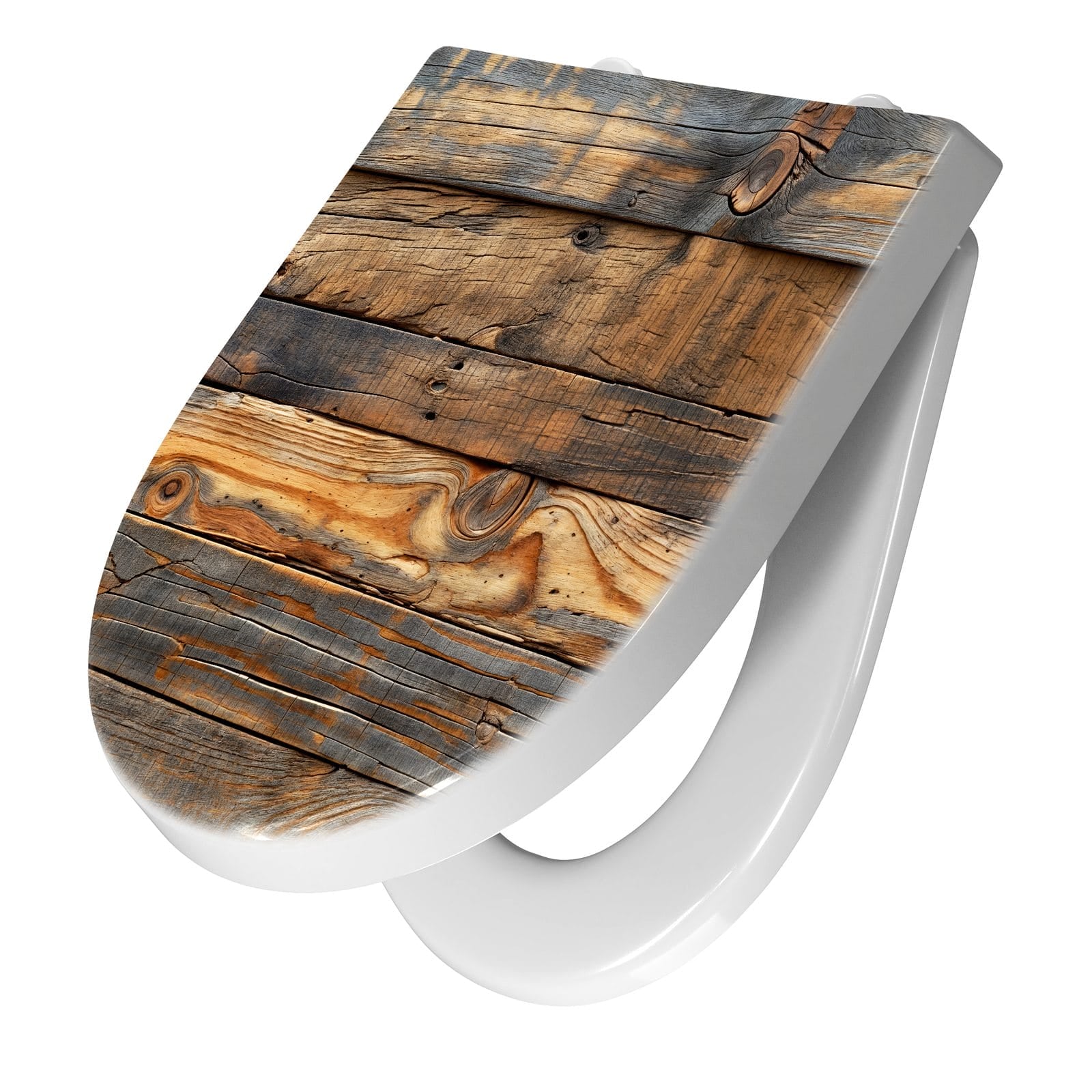 WC-Sitz mit Absenkautomatik Holzwandoptik