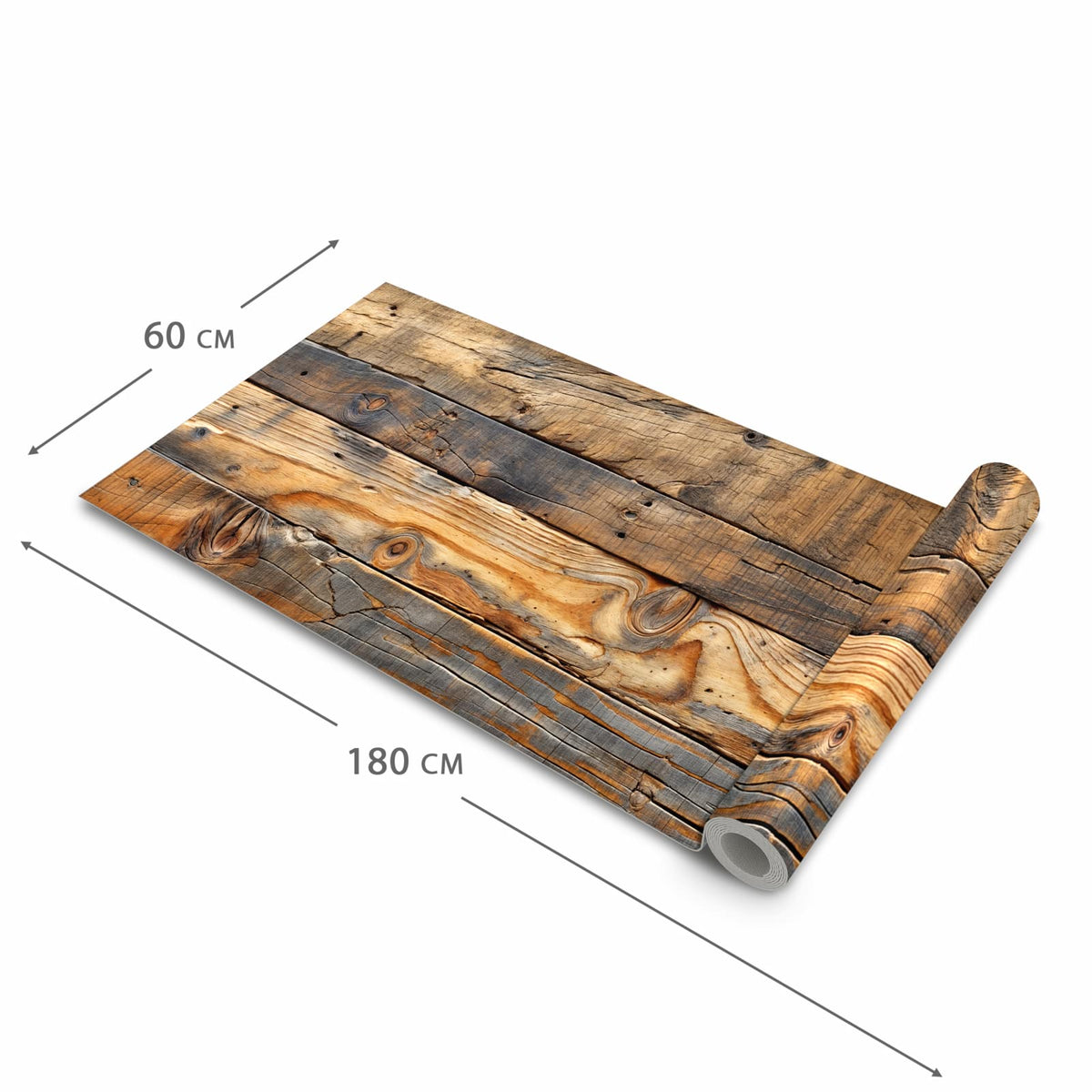 Abwaschbarer Küchenläufer mit Motiv Holzwandoptik in der Größe 80x280 cm für angenehme Haptik