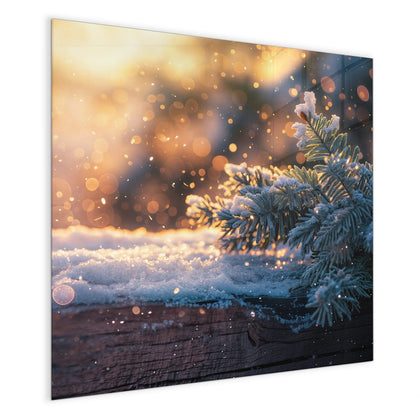 Magnettafel mit dem Motiv Tannenzweig im Goldlicht