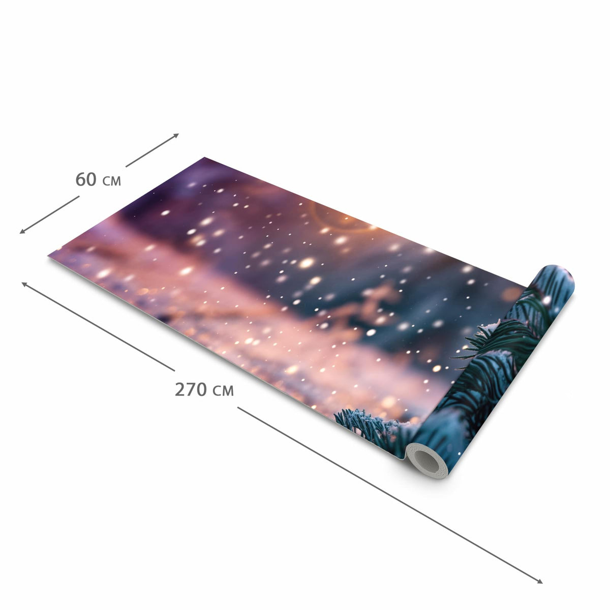 Langlebiger Bodenläufer mit Motiv Winterzauber in der Grösse 80x250 cm