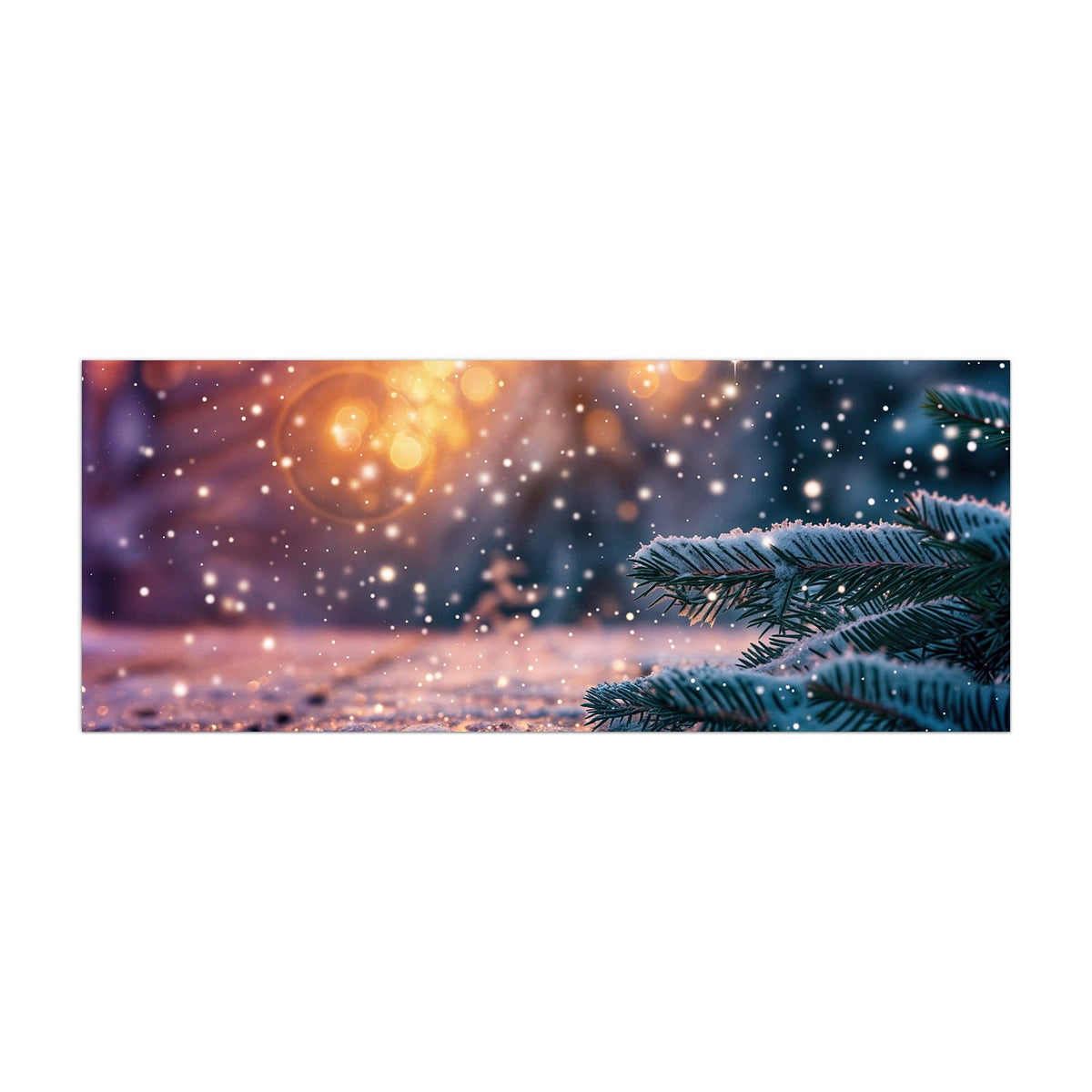 Küchenrückwand aus Glas Winterliche Tannenzweige im Hochformat, Motiv bildfüllend von vorn