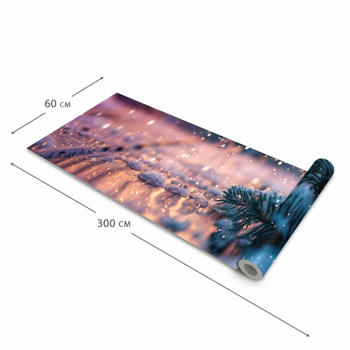 Rutschfester Bodenläufer Teppich mit Motiv Winterzauber in der Grösse 80x250 cm