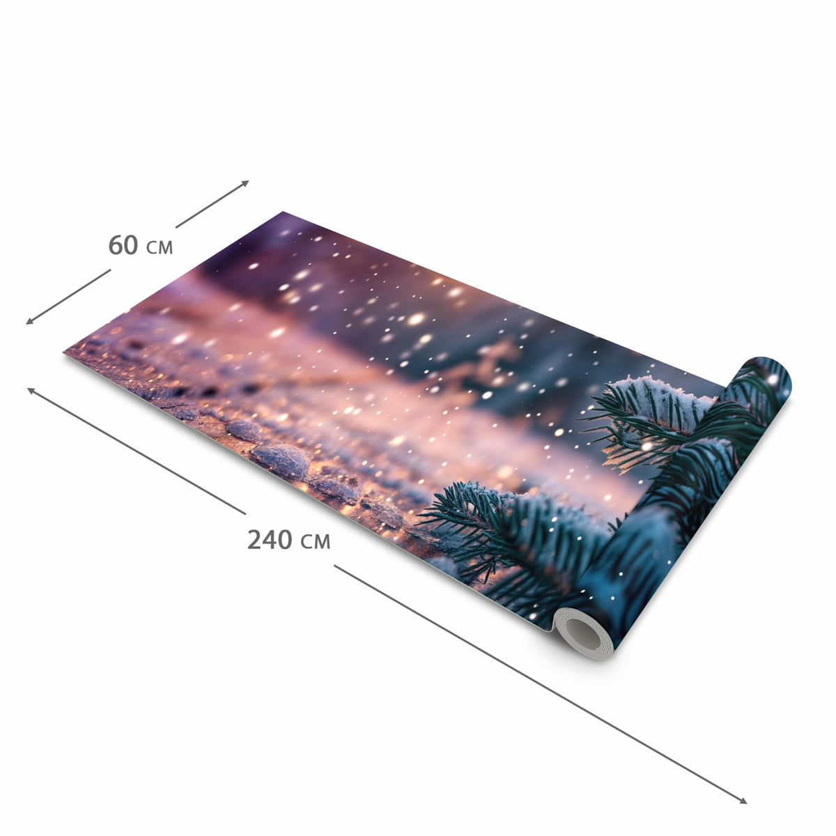 Waschbarer rutschfester Küchenteppich mit Motiv Winterzauber in der Größe 80x250 cm