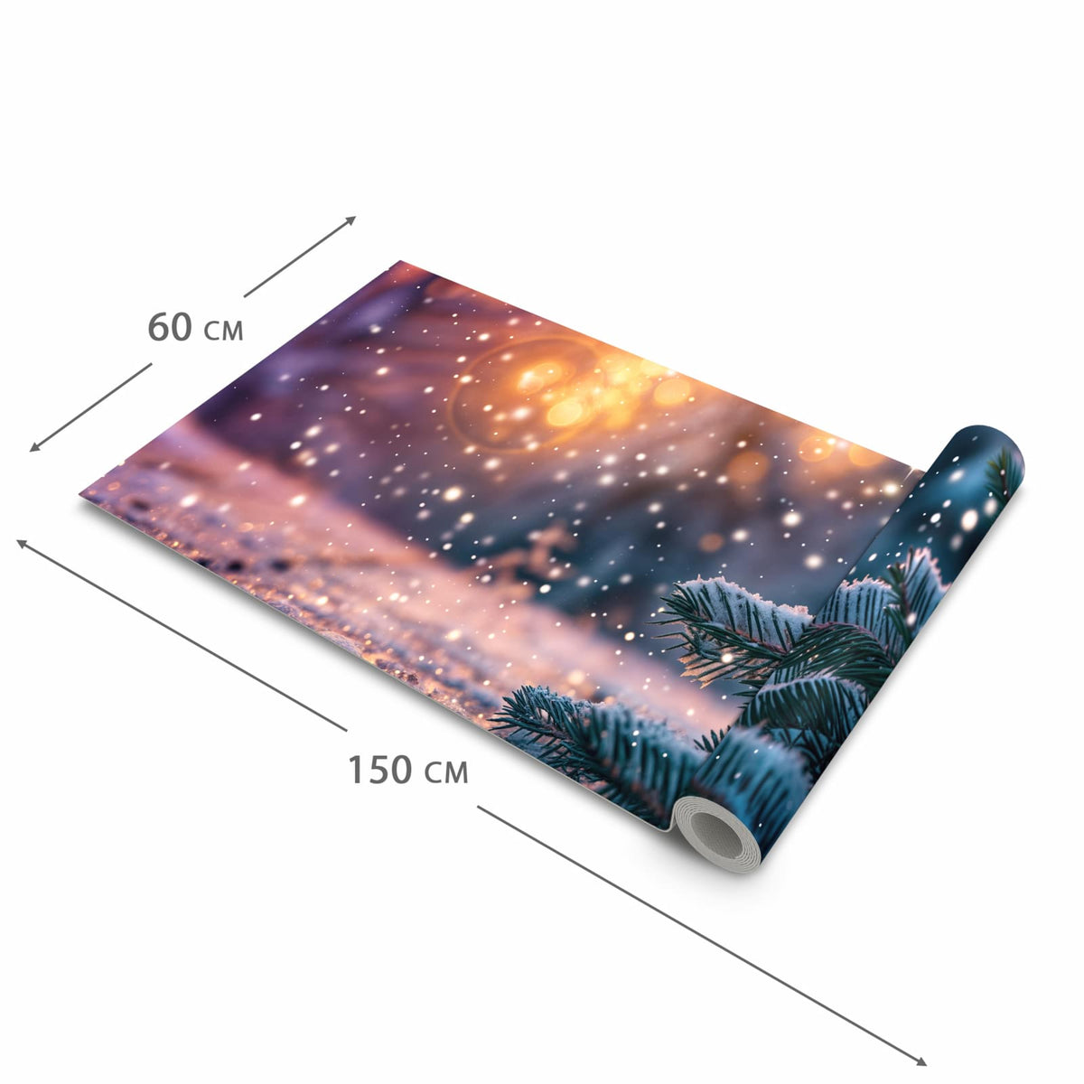 Hygienischer Teppich fürs Esszimmer mit Motiv Winterzauber in der Grösse 80x250 cm