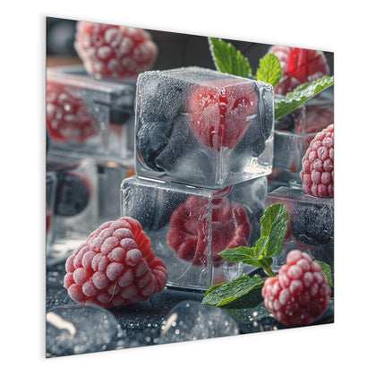 Magnettafel mit dem Motiv Beeren im Eisblock