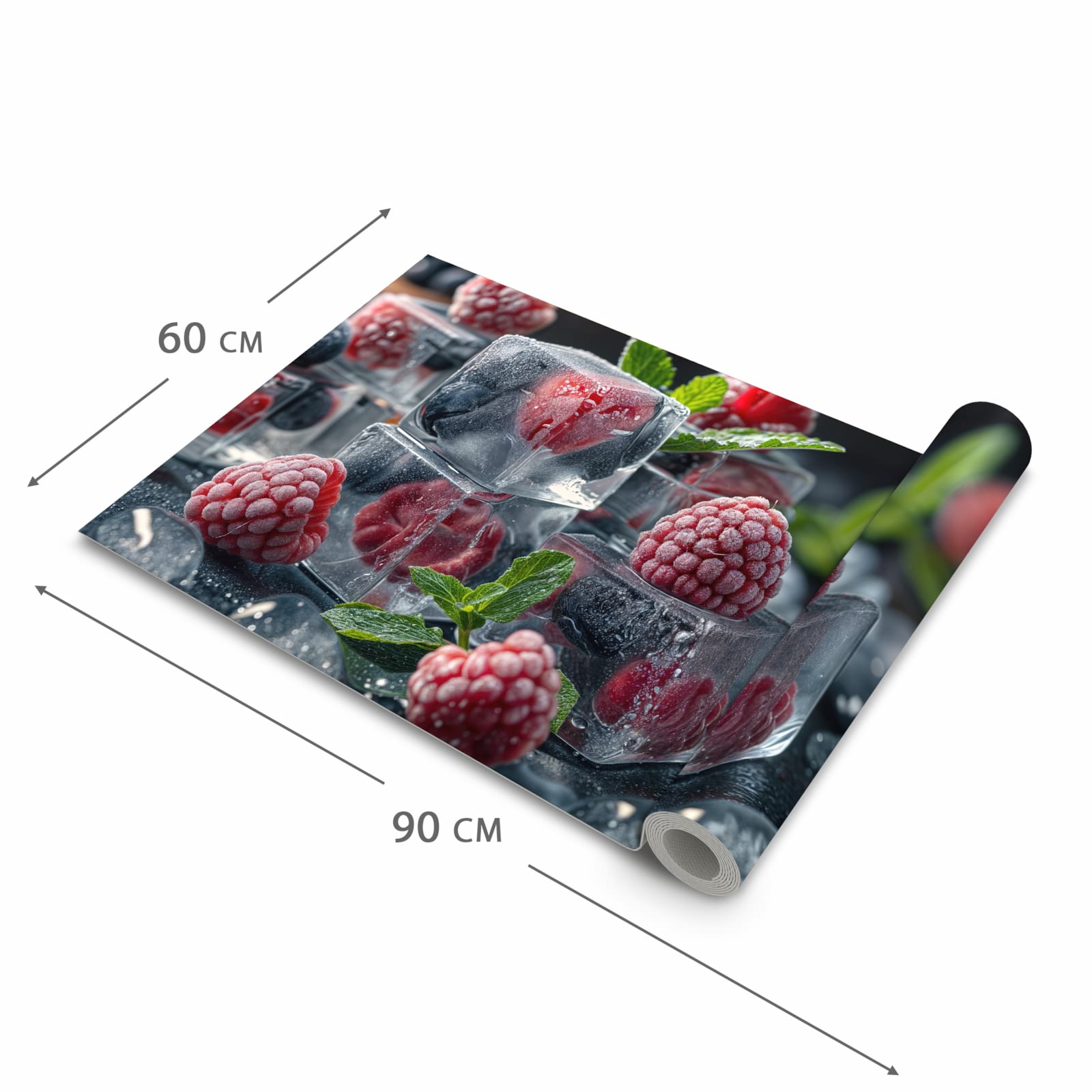 Küchenteppich mit Motiv Beeren von Gefrorene in der Grösse 80x250 cm für Ordnung & Übersicht