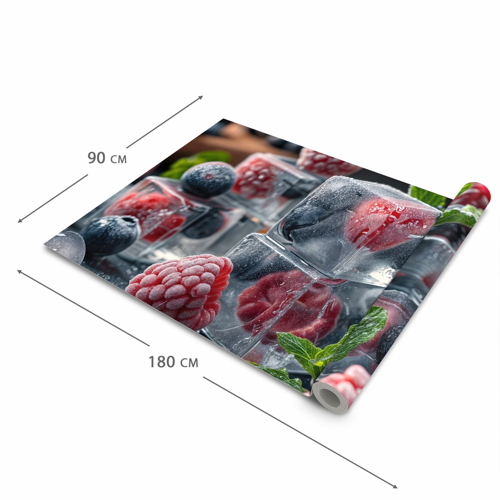 Zeitsparender Küchenläufer mit Motiv Beeren von Gefrorene in der Grösse 80x250 cm