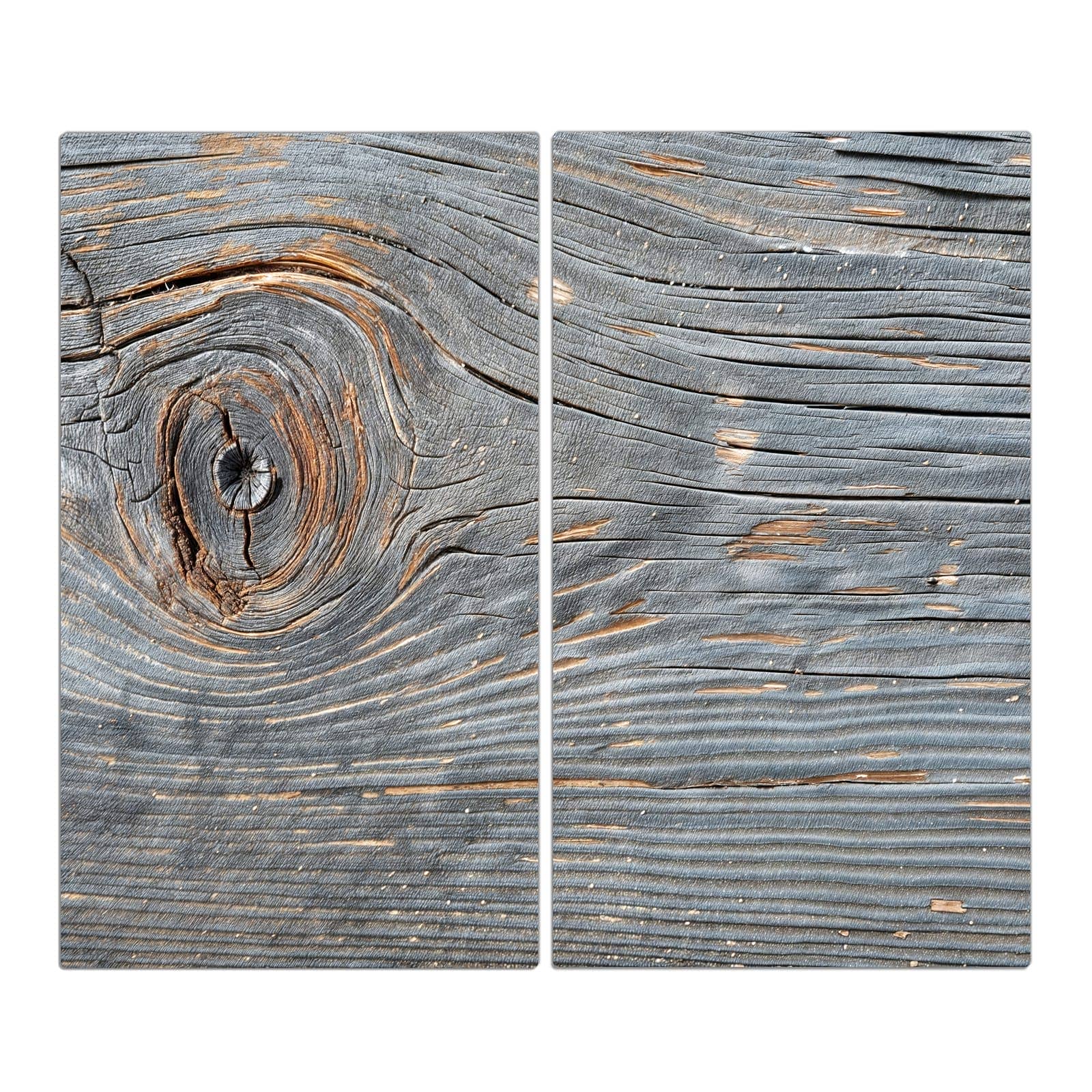 2-teilige Abdeckplatte mit Holzstruktur Vintage-Motiv in der Frontansicht
