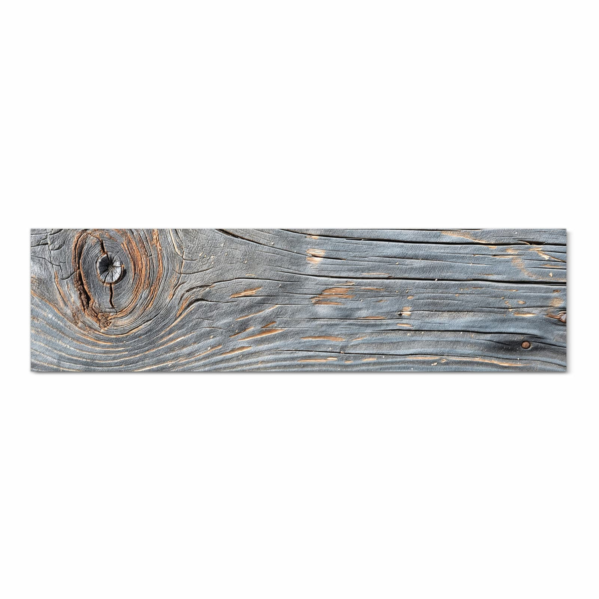 Dünner Küchenteppich mit Motiv Holzstruktur Vintage in Frontansicht für Ordnung & Übersicht